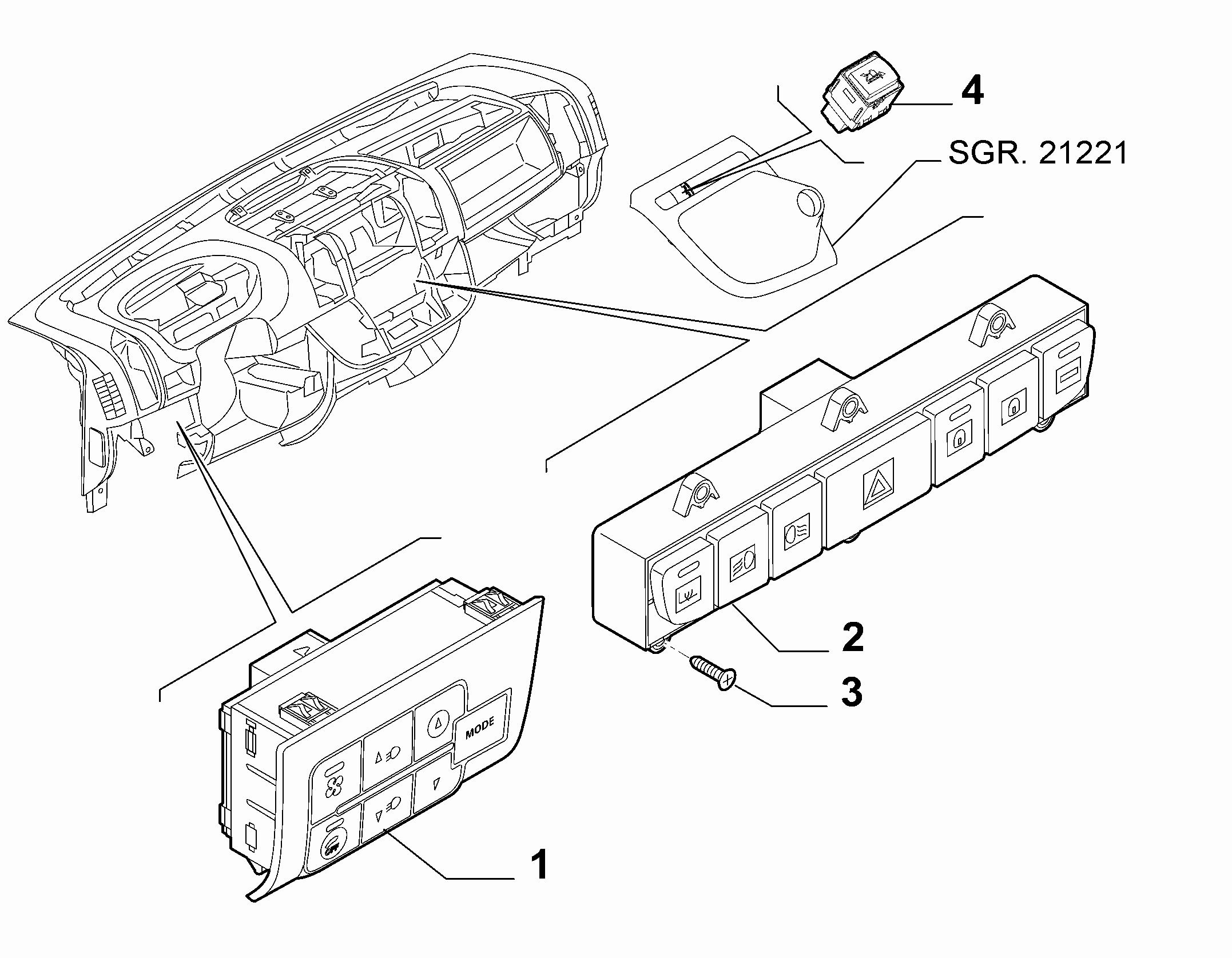 55503-020 DASHBOARD SWITCH