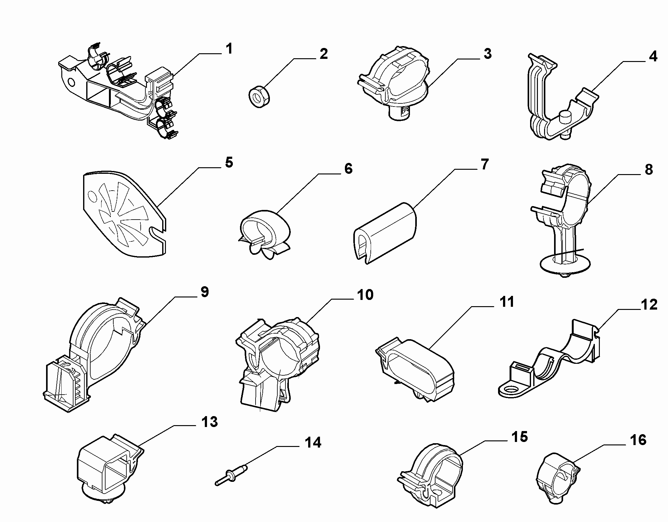 55527-010 CABLE SET FIXINGS