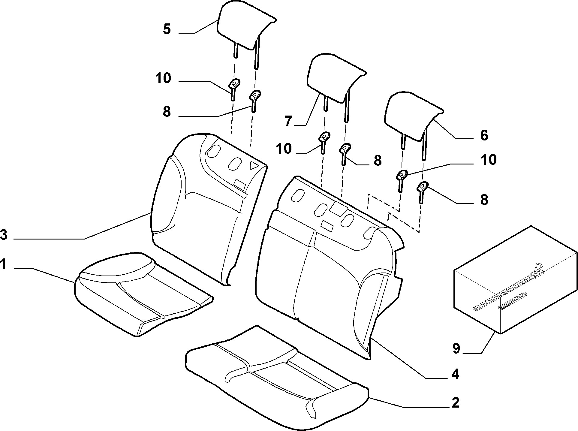 70615/22 REAR SEAT LINING