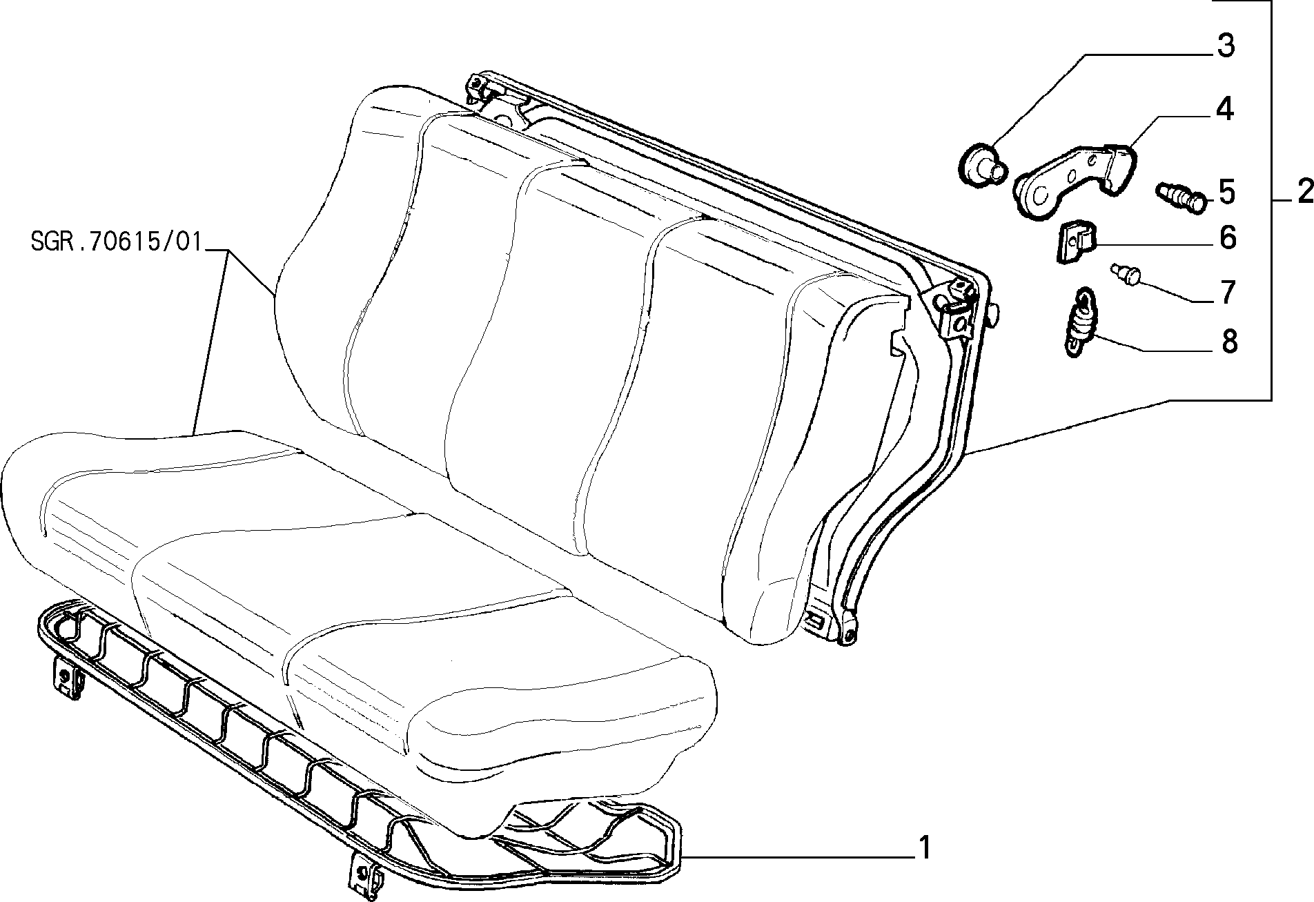 70613/00 REAR SEAT 