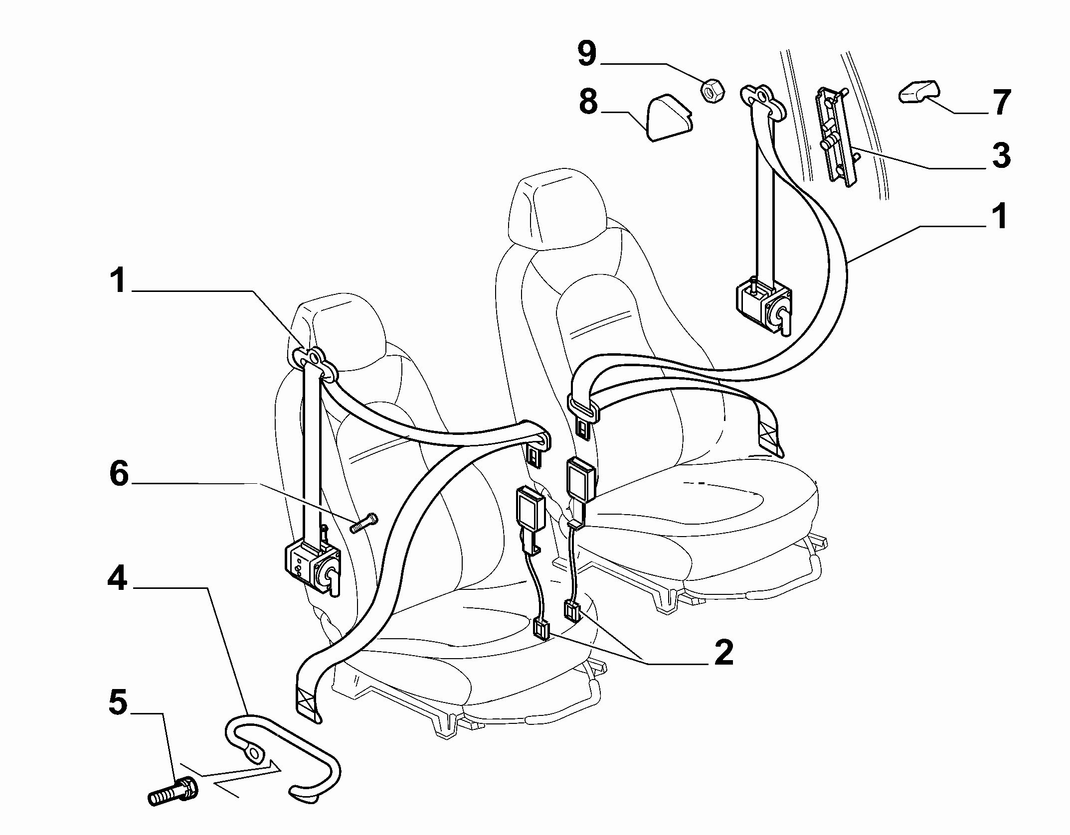 70527-010 FRONT SEAT BELTS