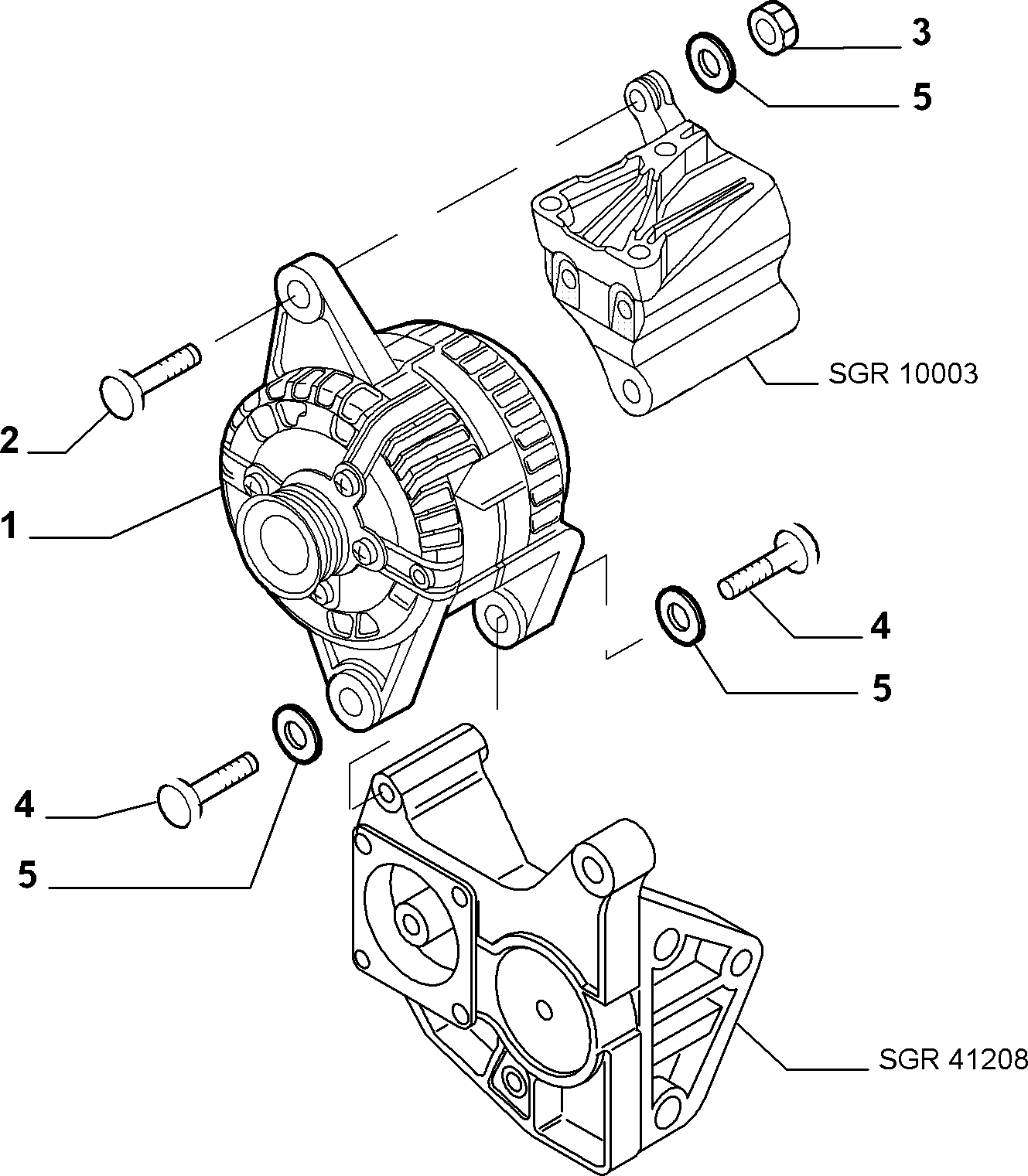 55301-010 ALTERNATOR AND MOUNTING
