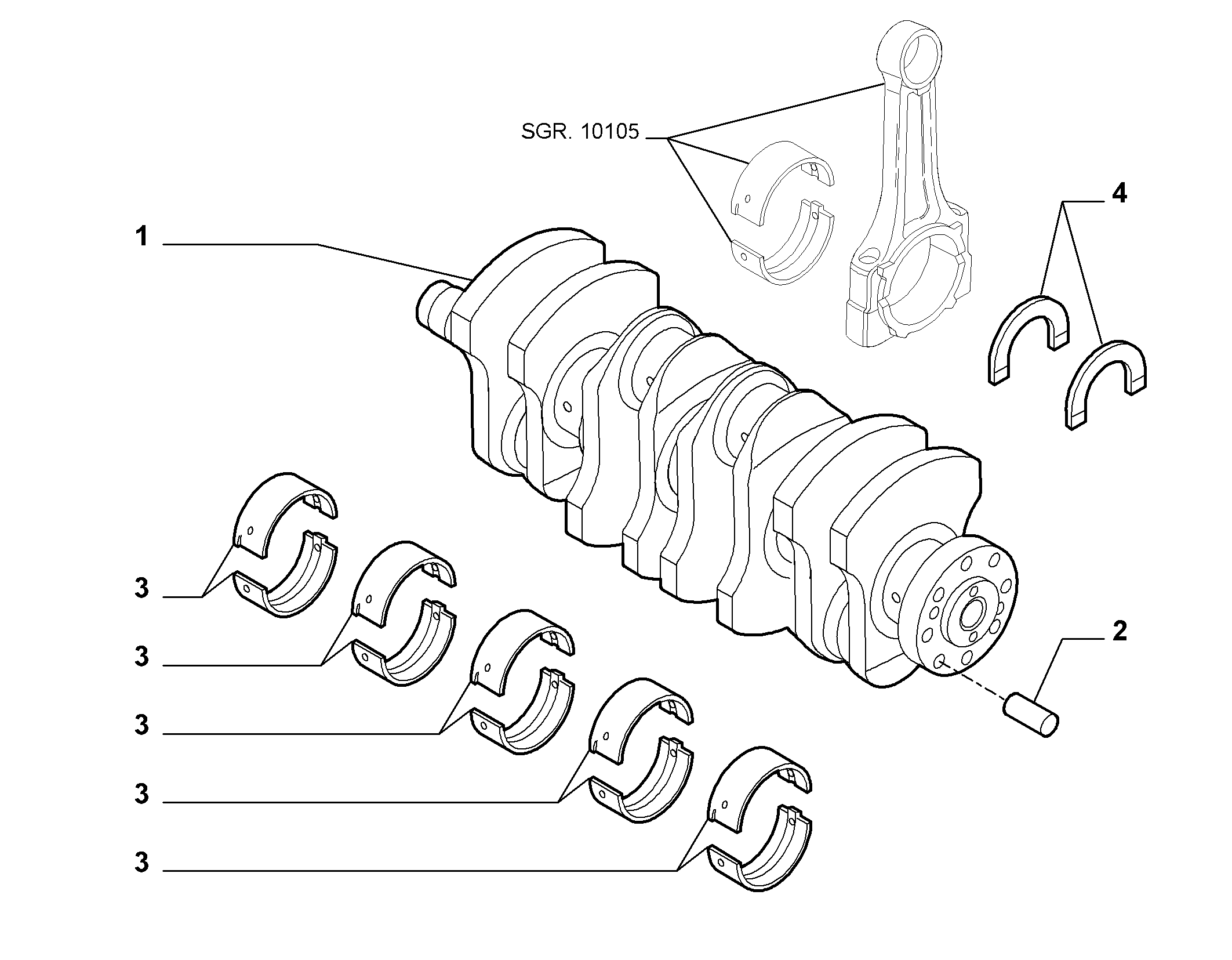 10103-010 ENGINE SHAFT AND HALF BEARING