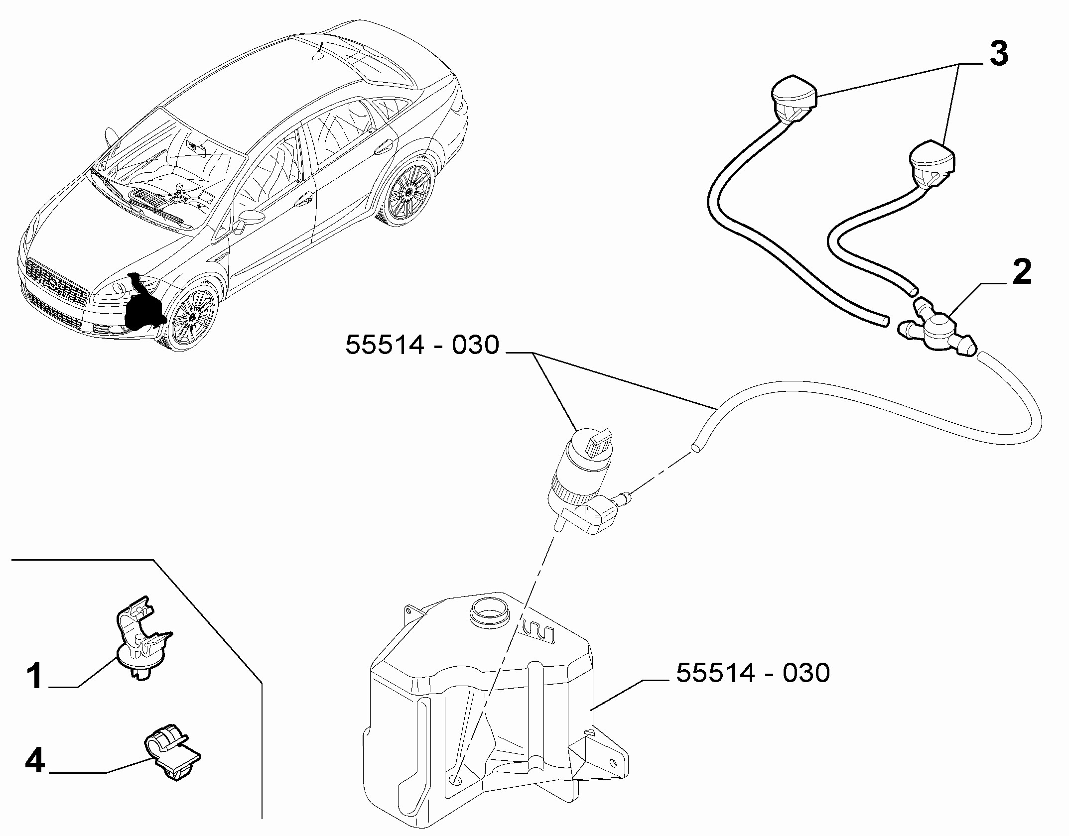 55514-040 FRONT AND REAR WIPER TUBING
