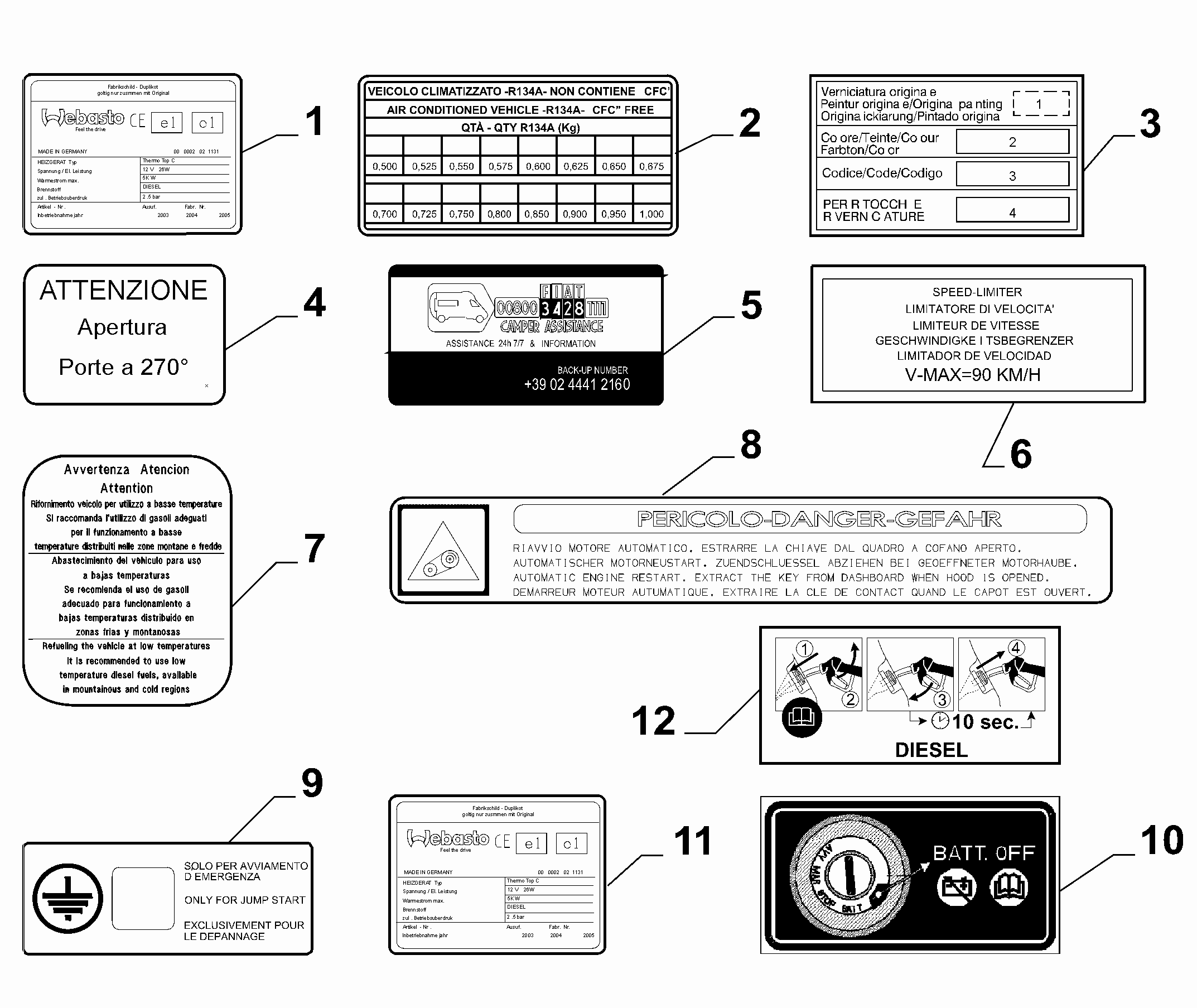 70750-010 ПРЕДУПР. ТАБЛИЧКИ И ИНСТРУКЦИИ 
