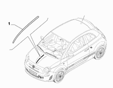 70712-005 OUTER MOUDLINGS AND GASKETS ON CAR BONNET
