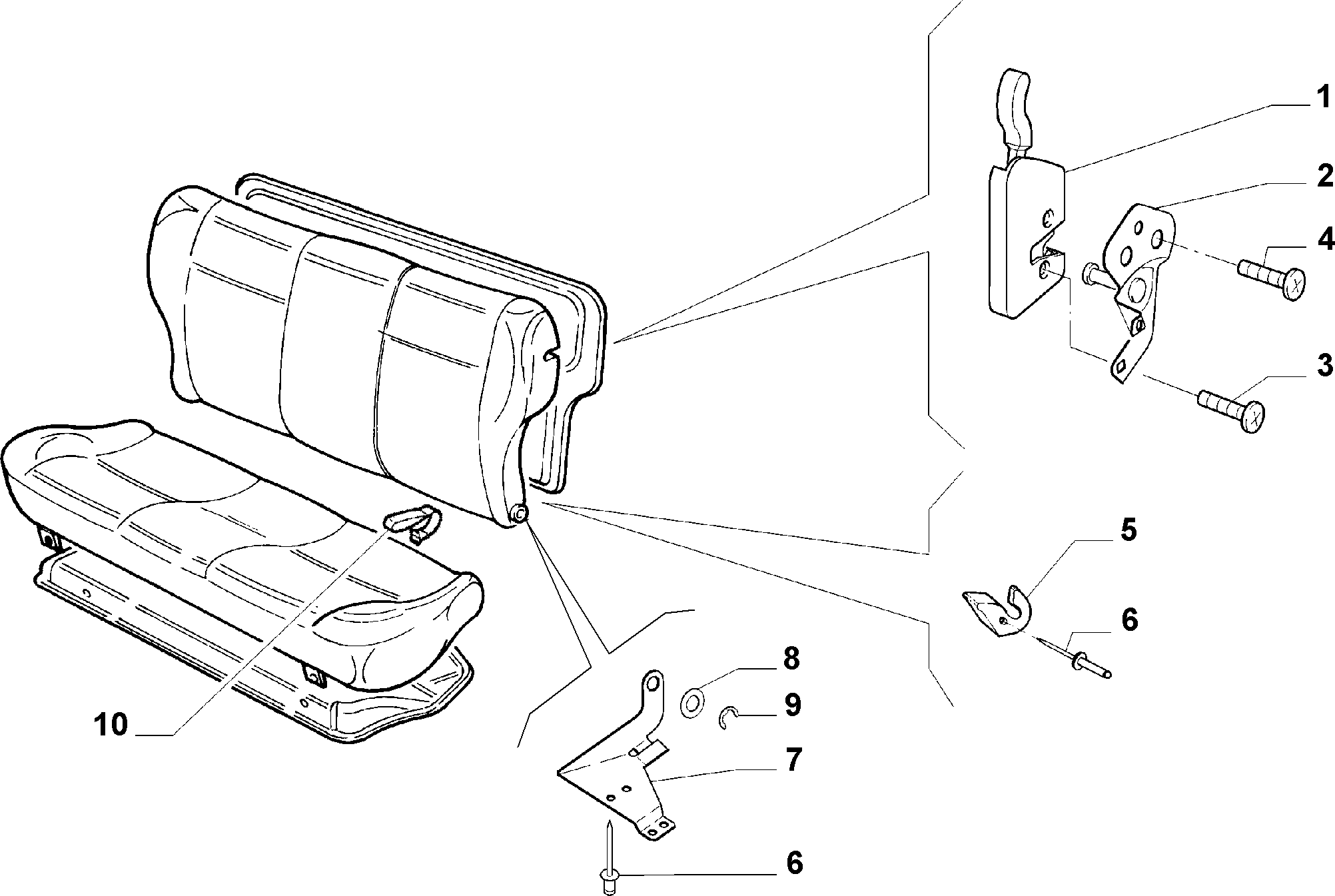 70613/00 REAR SEAT 
