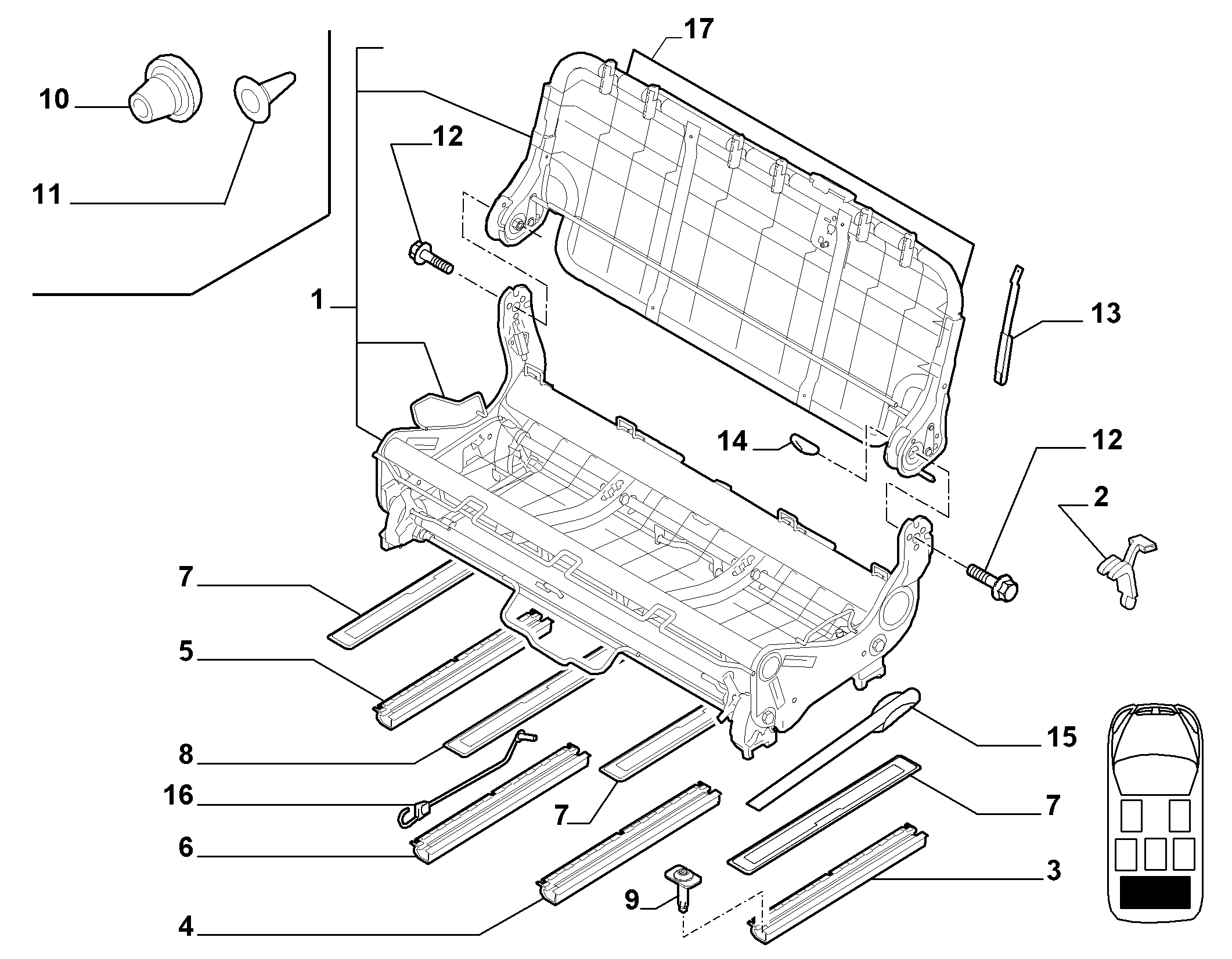 70613/00 REAR SEAT 