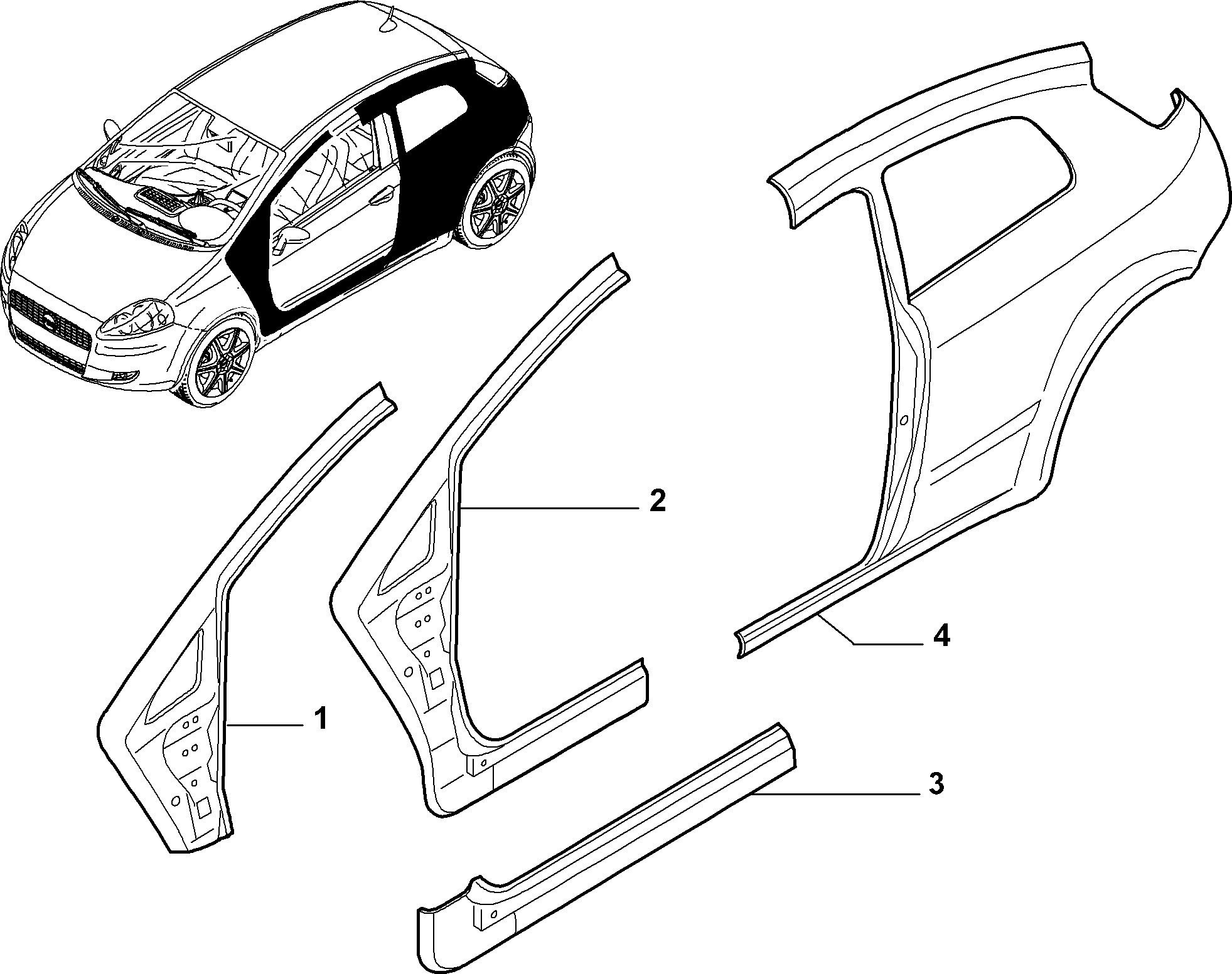 70019-020 REAR AND FRONT BEVELED SIDE FRAME