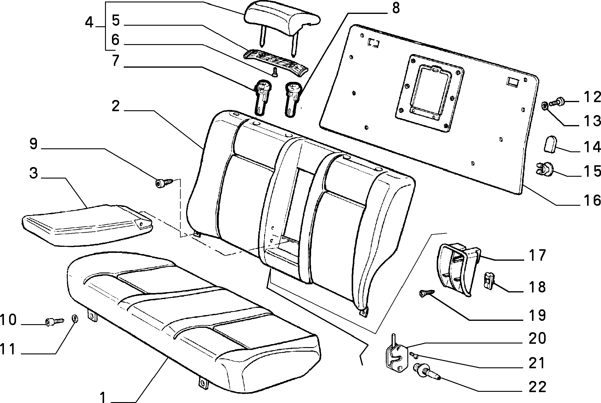 70613/00 REAR SEAT 