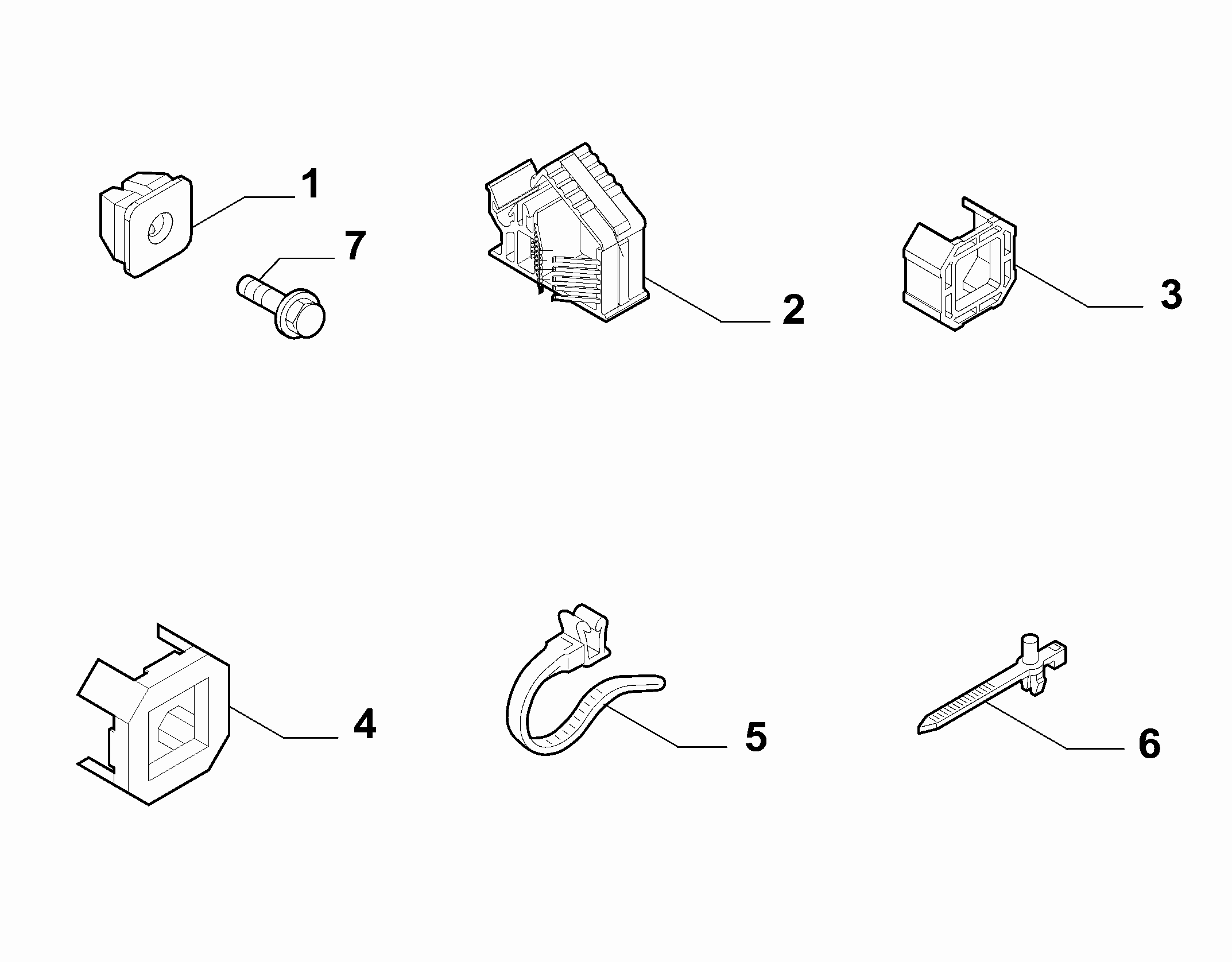 55527-030 PASSENGER COMPARTMENT AND REAR CABLE SET FASTENERS