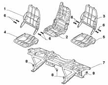 70613-022 SECOND ROW REAR SEAT FRAMES