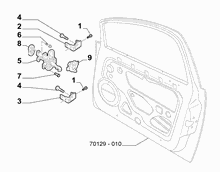 70129-020 FRONT SIDE DOOR HINGE AND SCREW