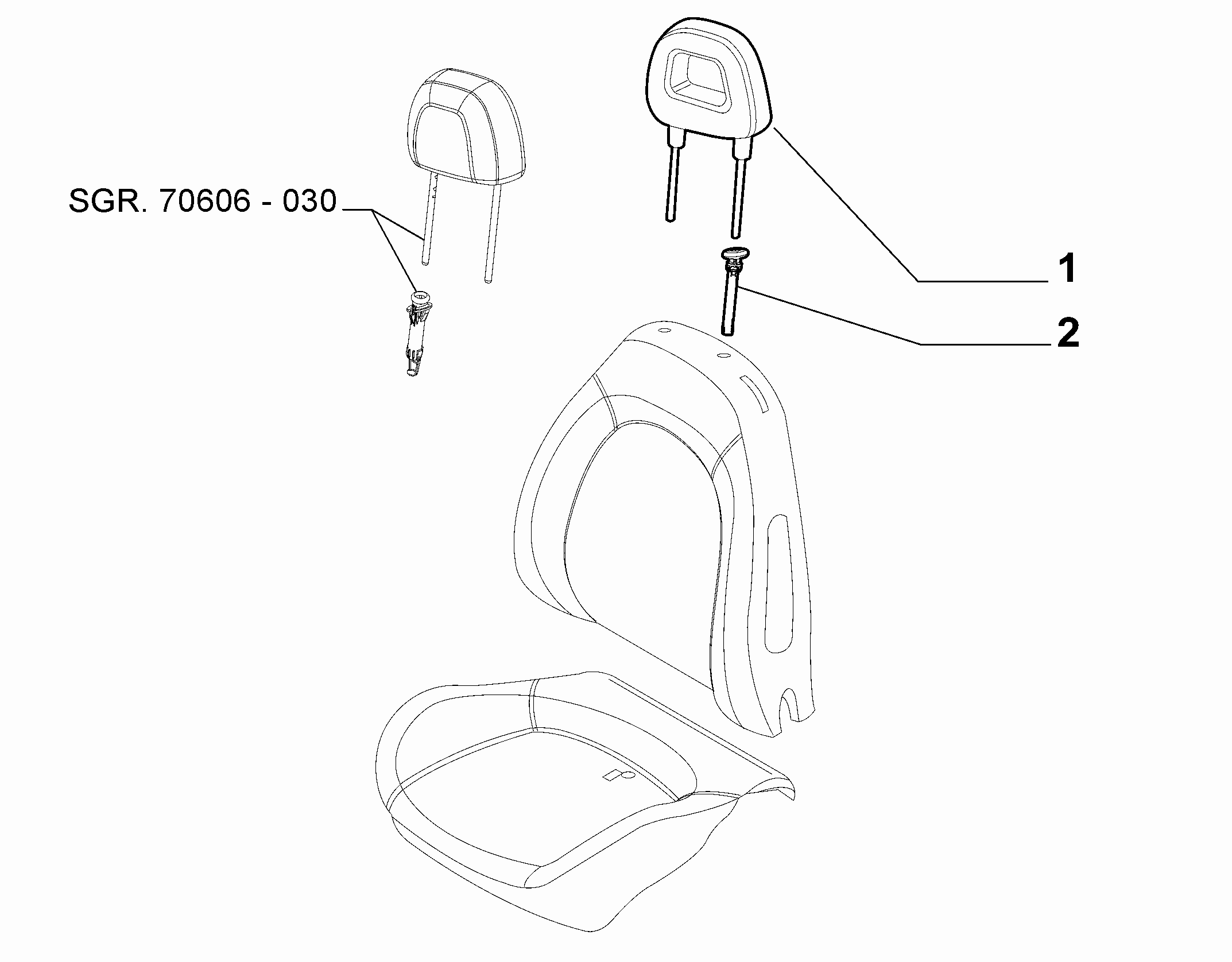 70601-070 FRONT SEAT HEADREST & ARMREST PADDING