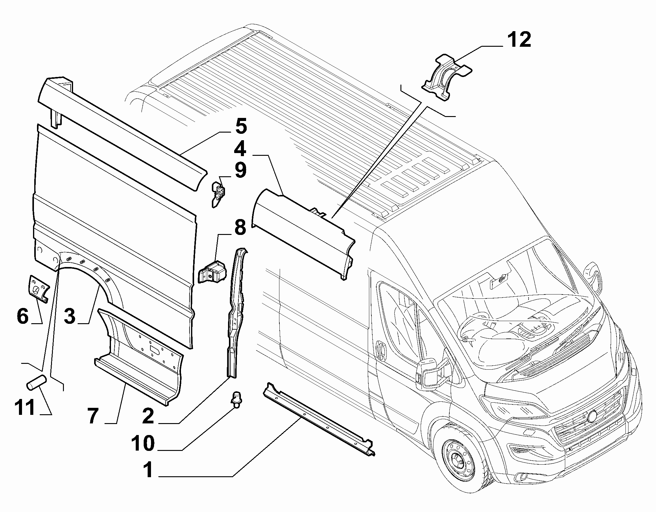 70020-040 OUTER SIDE PANEL FOR COMMERCIAL VEHICLES