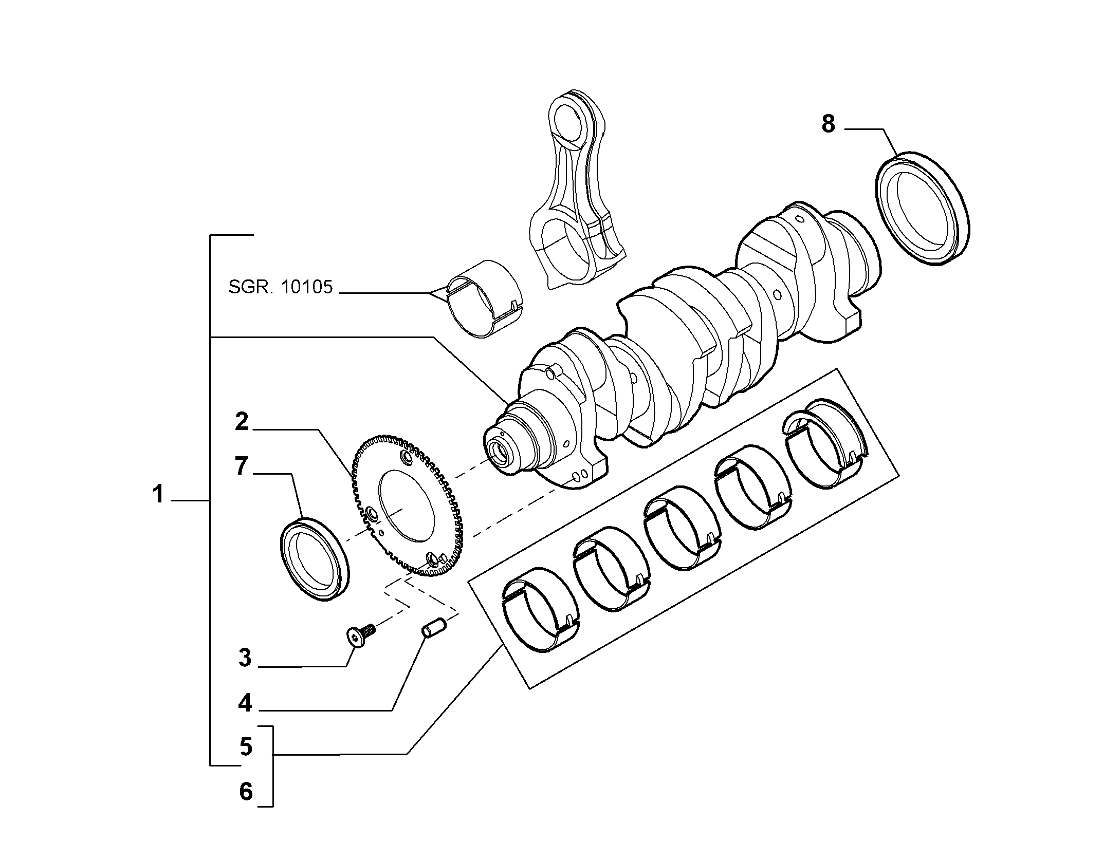 10103-010 ENGINE SHAFT AND HALF BEARING