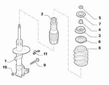 44301-020 SHOCK ABSORBERS AND LEAF SPRINGS