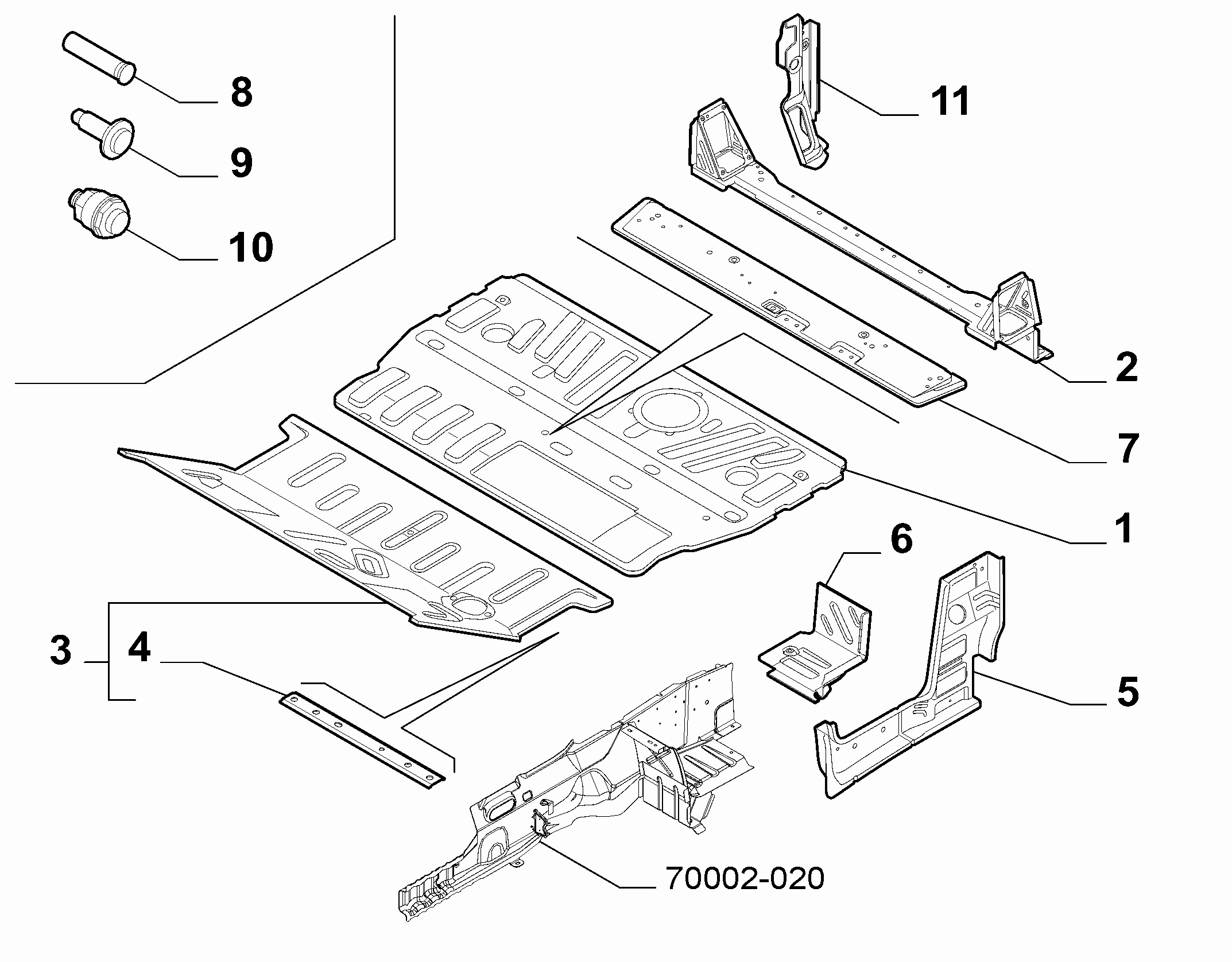 70006-010 CENTRAL FLOOR PANEL