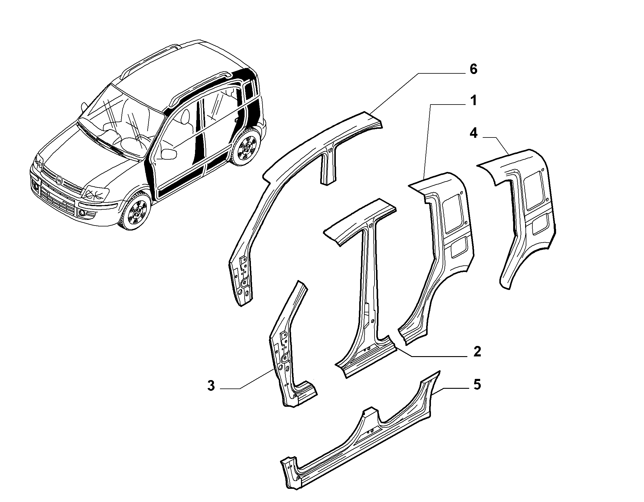 70019-020 REAR AND FRONT BEVELED SIDE FRAME
