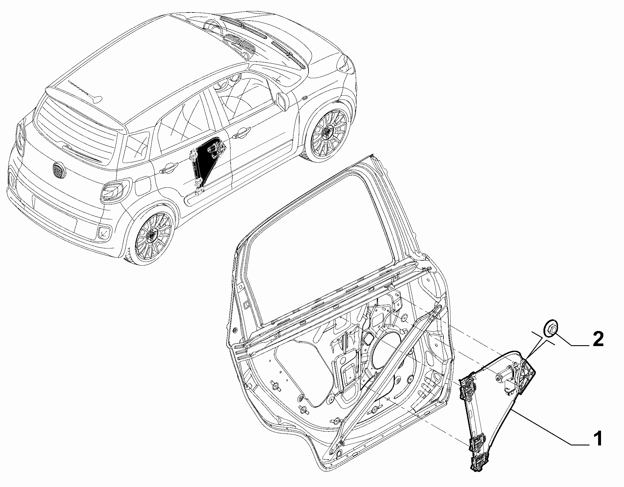 70136-040 REAR DOOR WINDOW