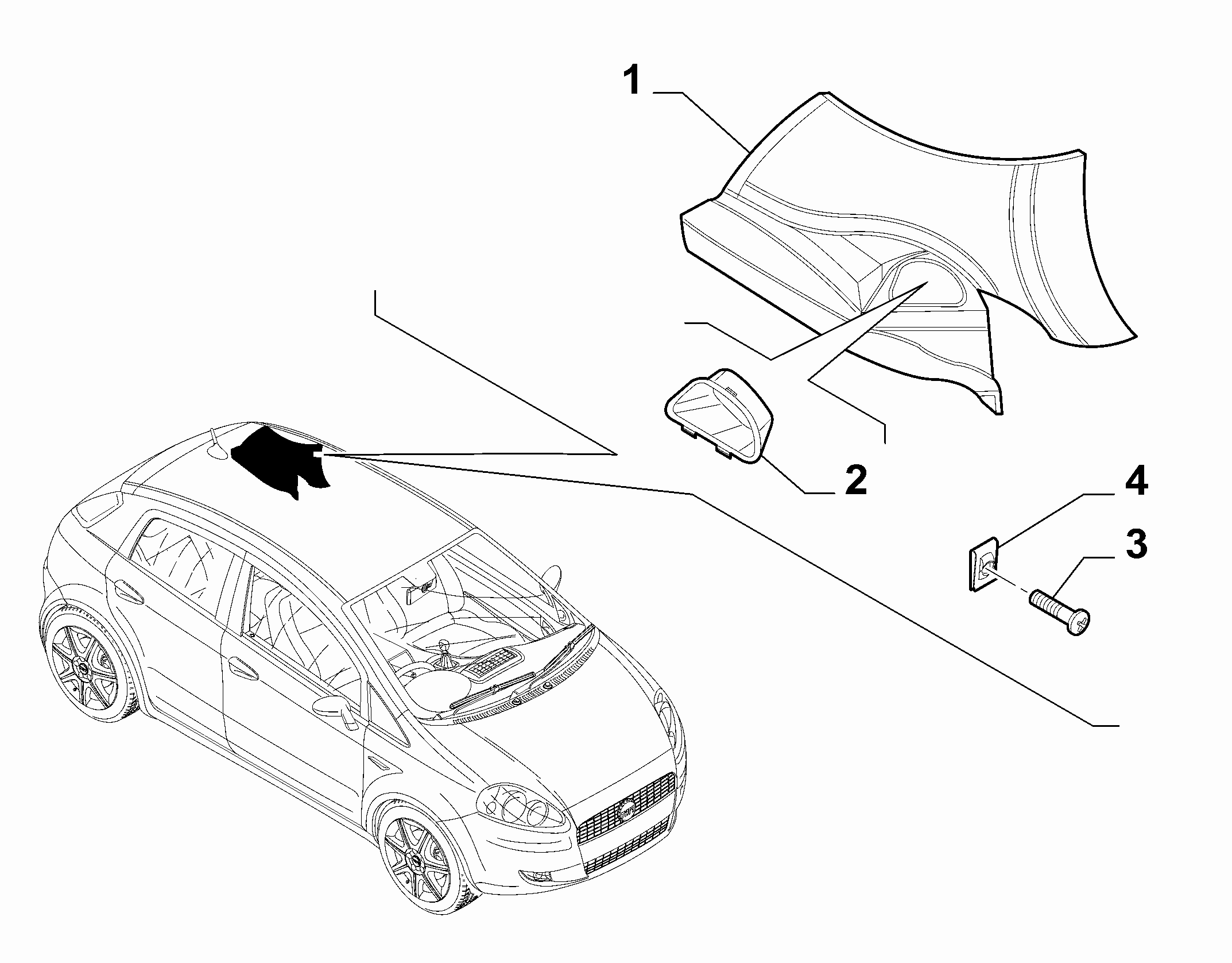 70523-040 INNER REAR PILLAR AND QUARTER GLASS TRIMS