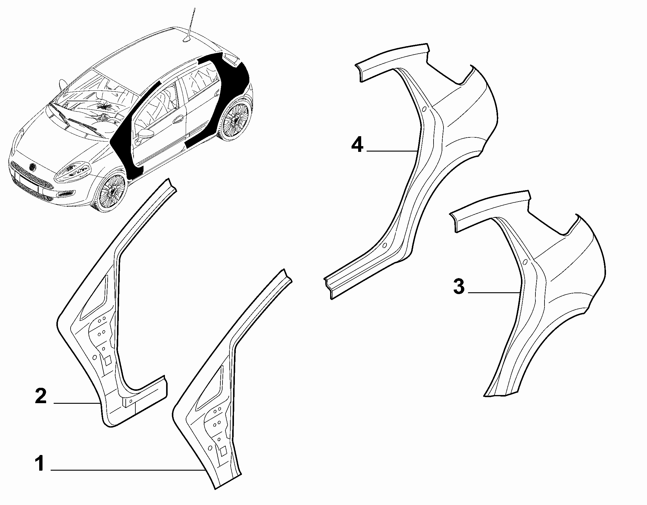 70019-020 REAR AND FRONT BEVELED SIDE FRAME