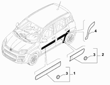 70712-060 DOOR AREA AND OUTER SIDE MOULDINGS (PILLARS EXCLUDED)