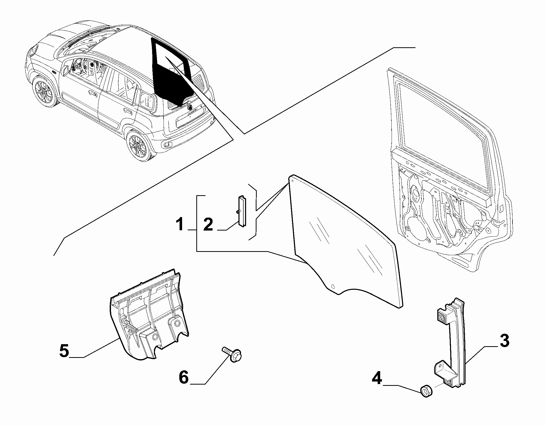 70136-030 REAR WINDOW AND CHANNEL RUNNER