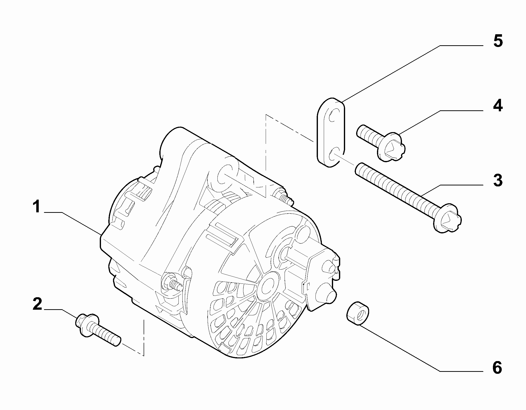 55301-010 ALTERNATOR AND MOUNTING