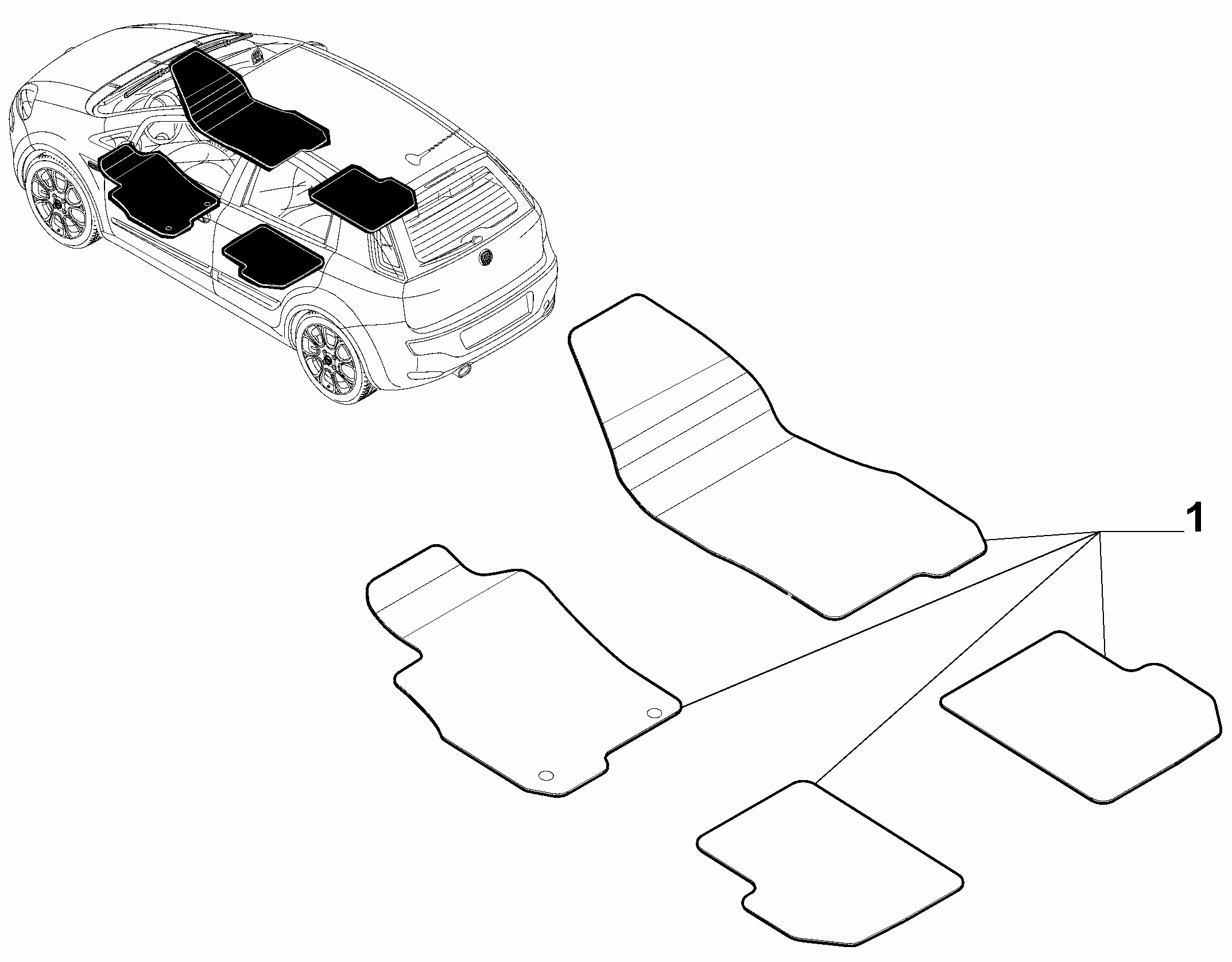 70521-020 PASSENGER SIDE MAT COVERS
