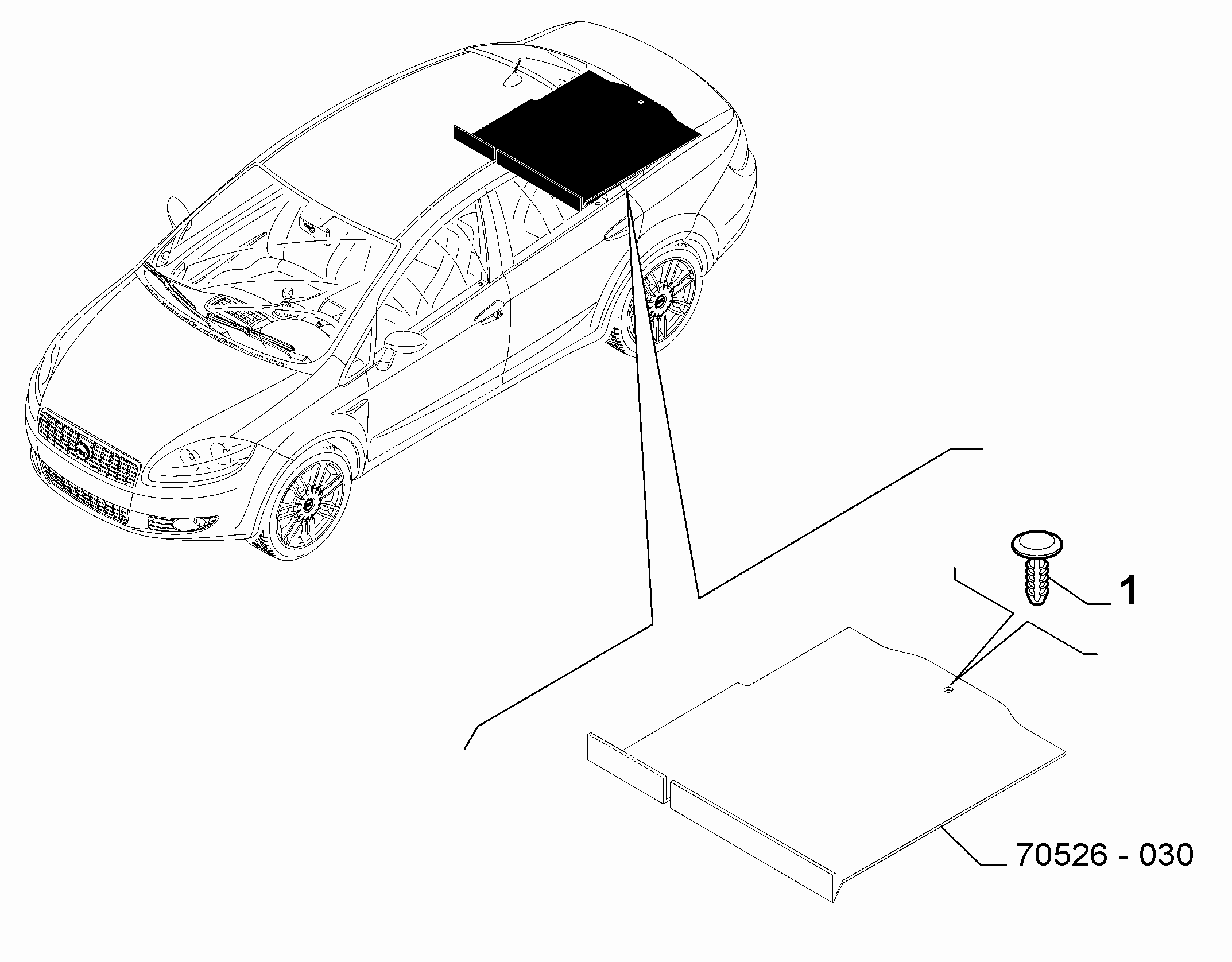 70526-040 COVER ACCESSORIES FOR INSIDE LUGGAGE SPACE