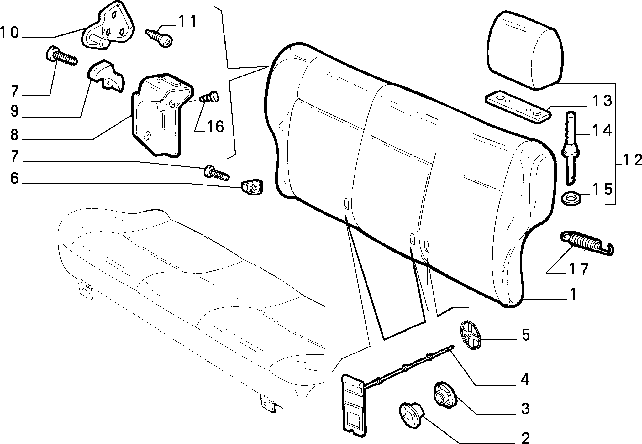 70613/00 REAR SEAT 