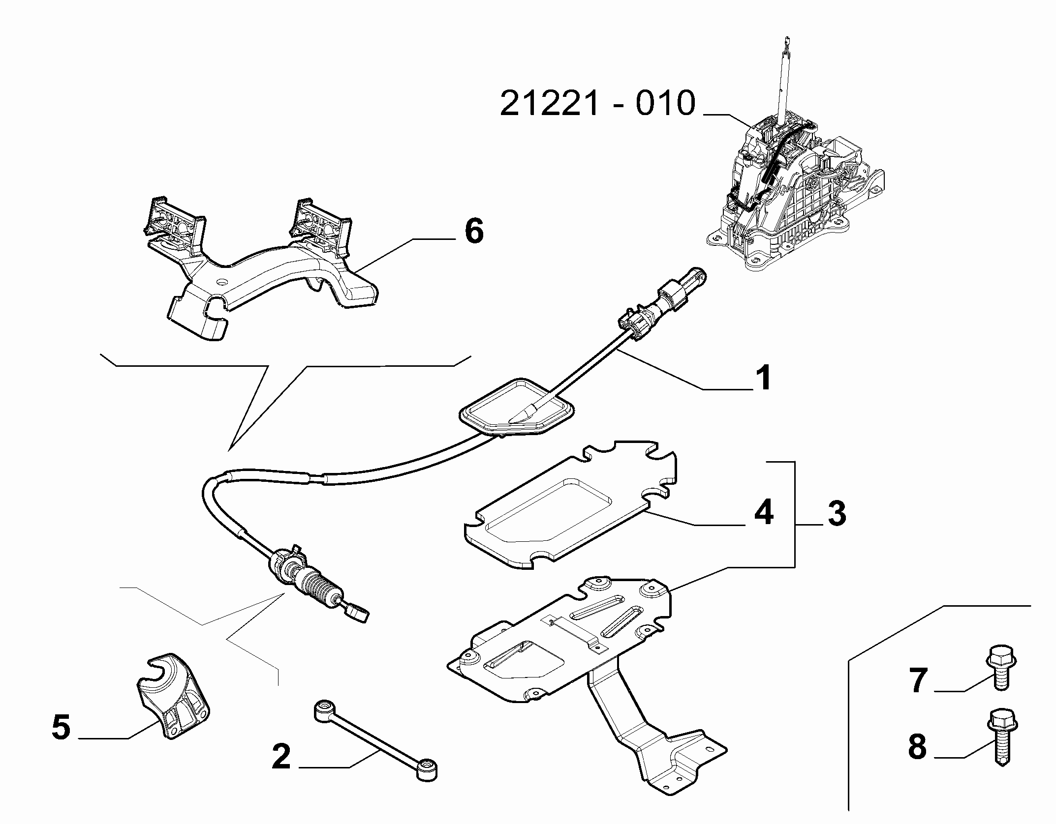 21221-020 GEAR STICK FLEX SHAFT