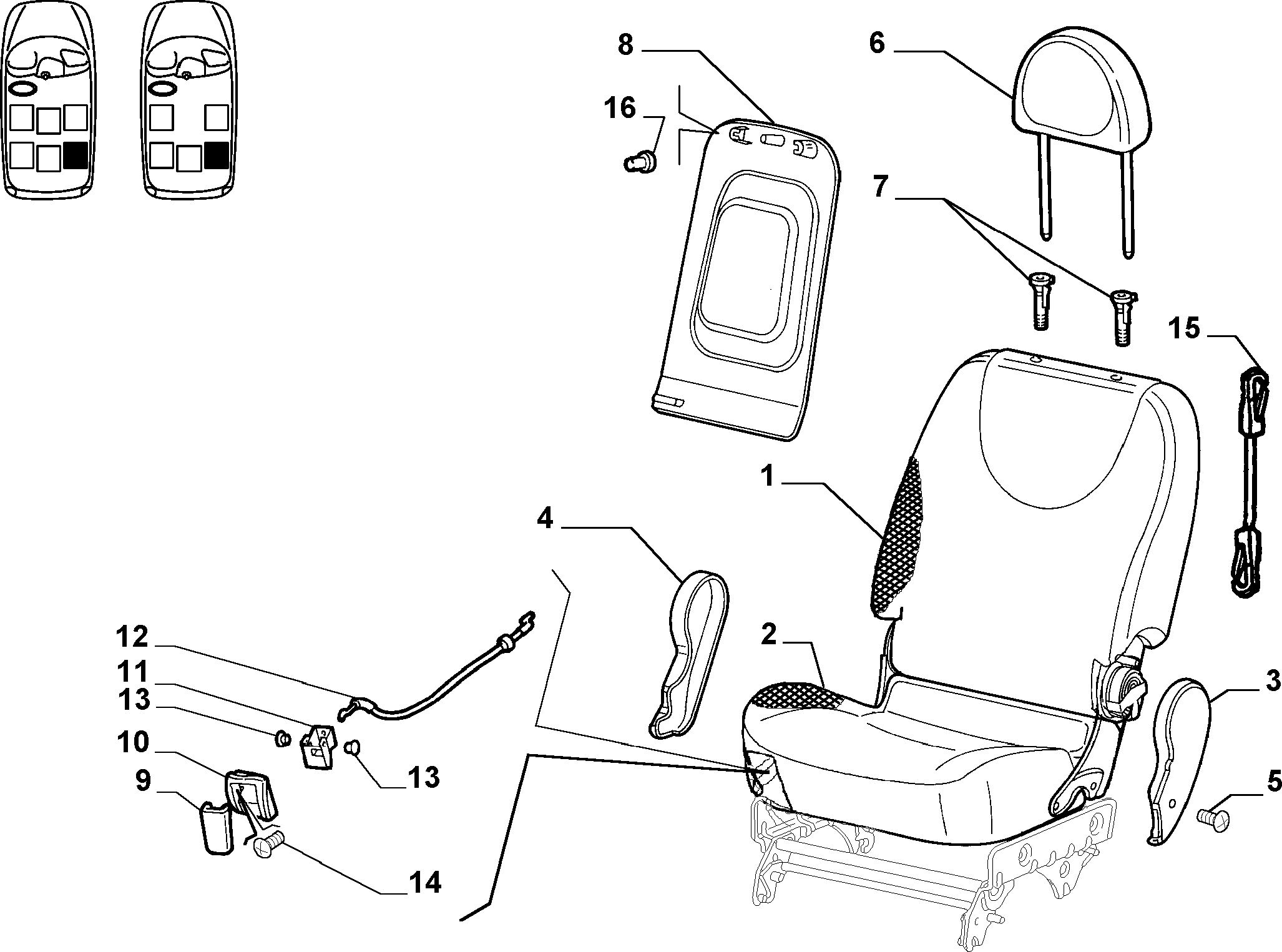 70613/00 REAR SEAT