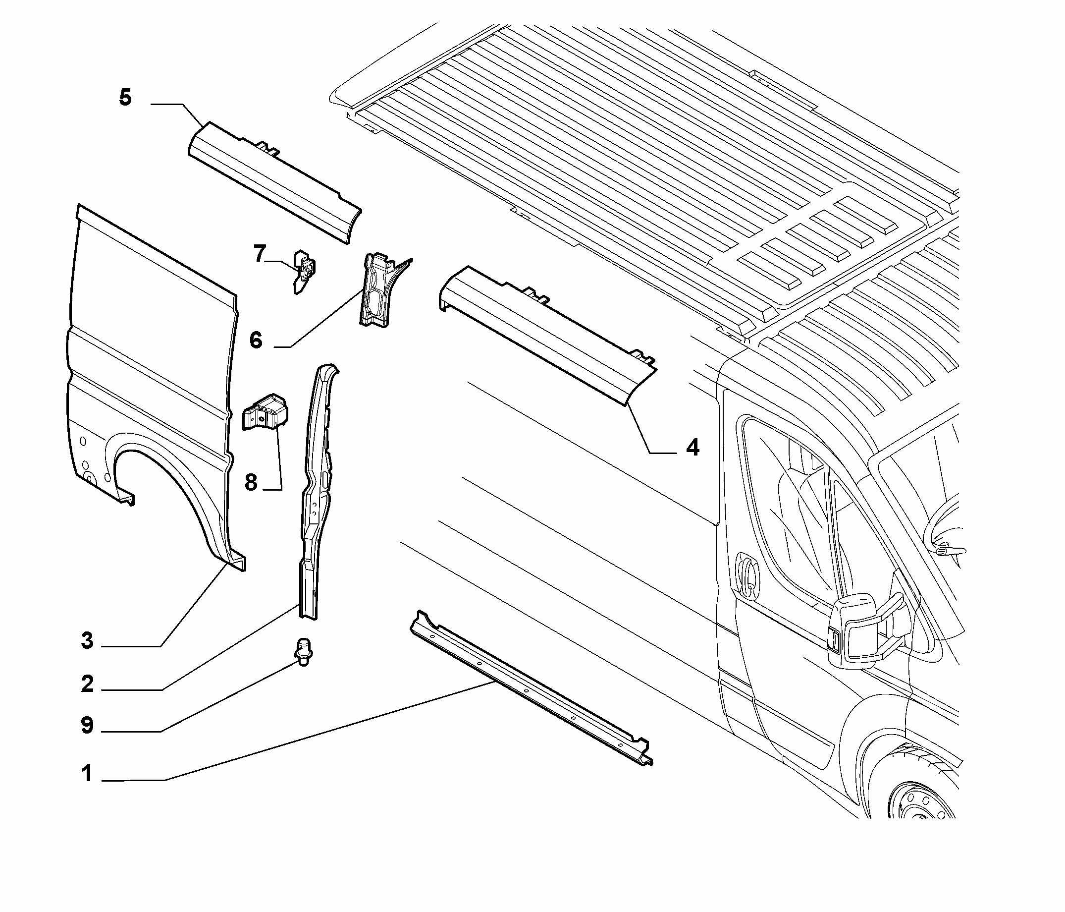 70020-040 OUTER SIDE PANEL FOR COMMERCIAL VEHICLES