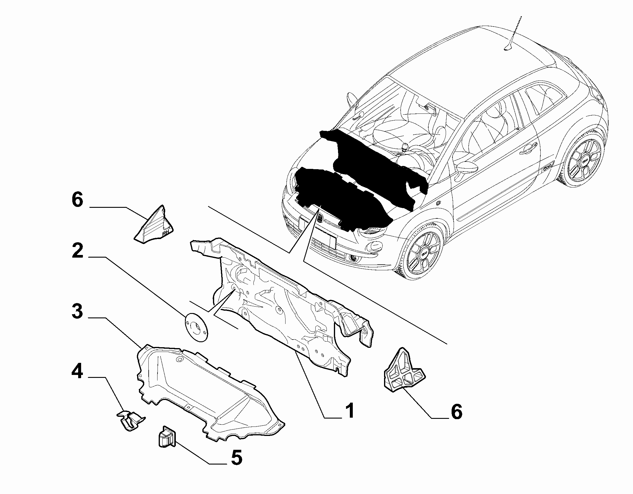 70522-010 BONNET AND ENGINE PADDING AND INSULATION