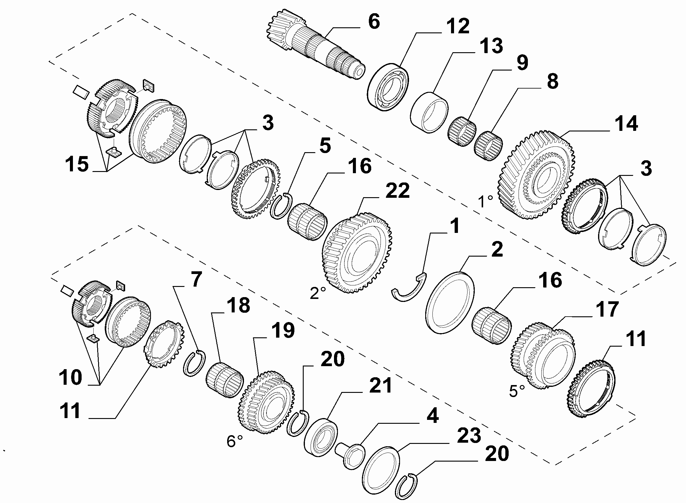 21215-032 LOWER SECONDARY SHAFT AND GEAR LEAD