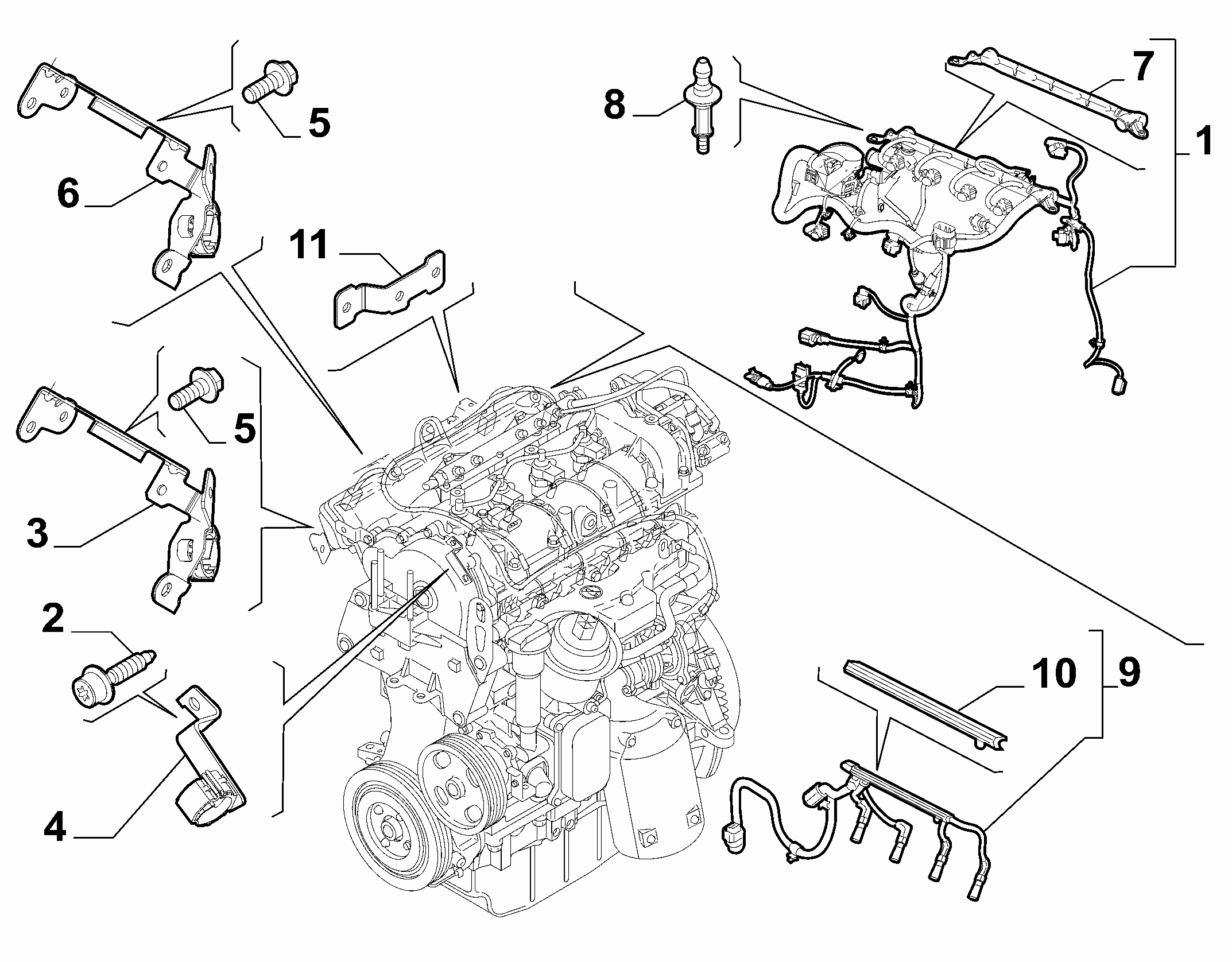10226-040 ENGINE HARNESS AND SUPPORTS