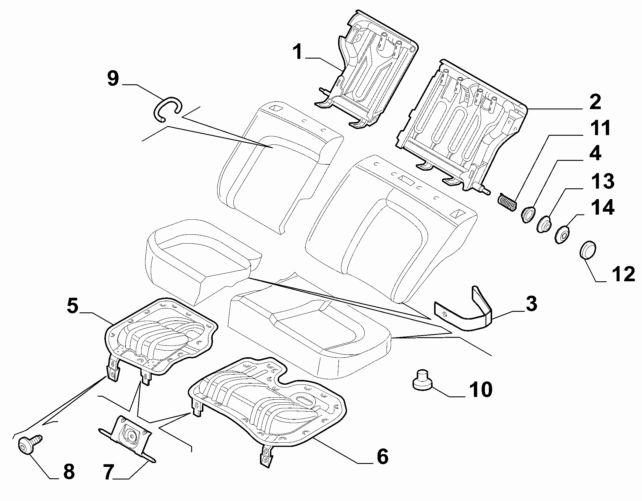 70613-020 REAR SEAT FRAME
