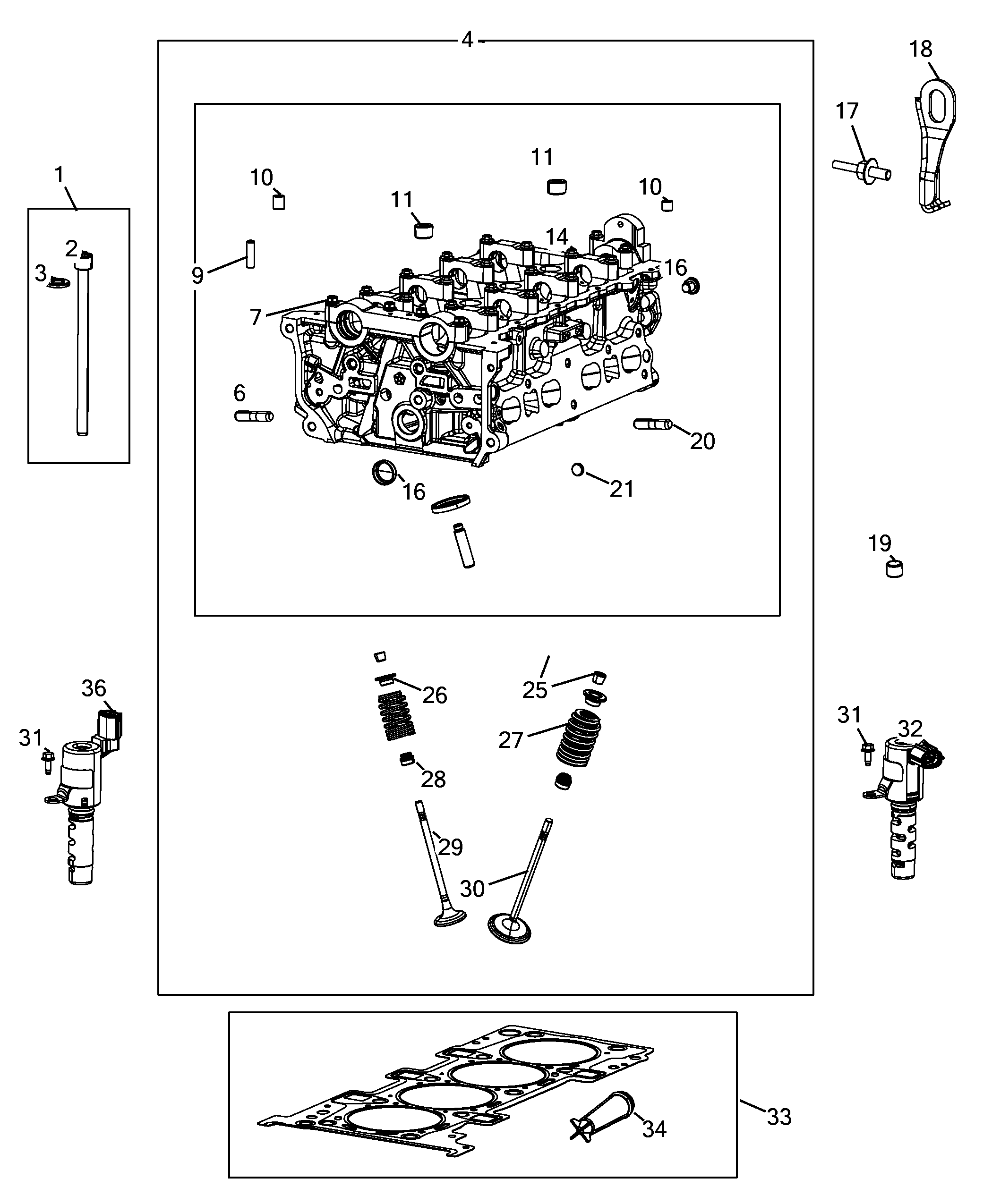 10101-020 CYLINDER HEAD AND GASKETS