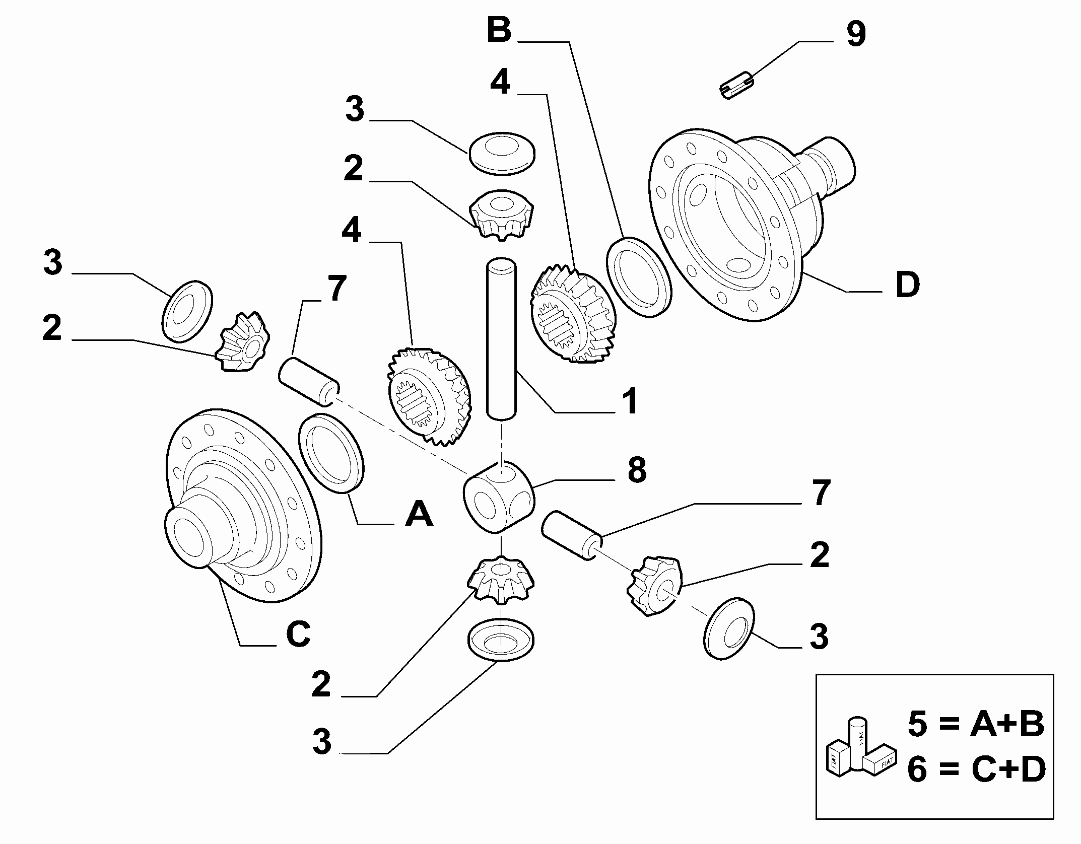 21220-020 CROWN WHEEL AND HALF CRANKSHAFT