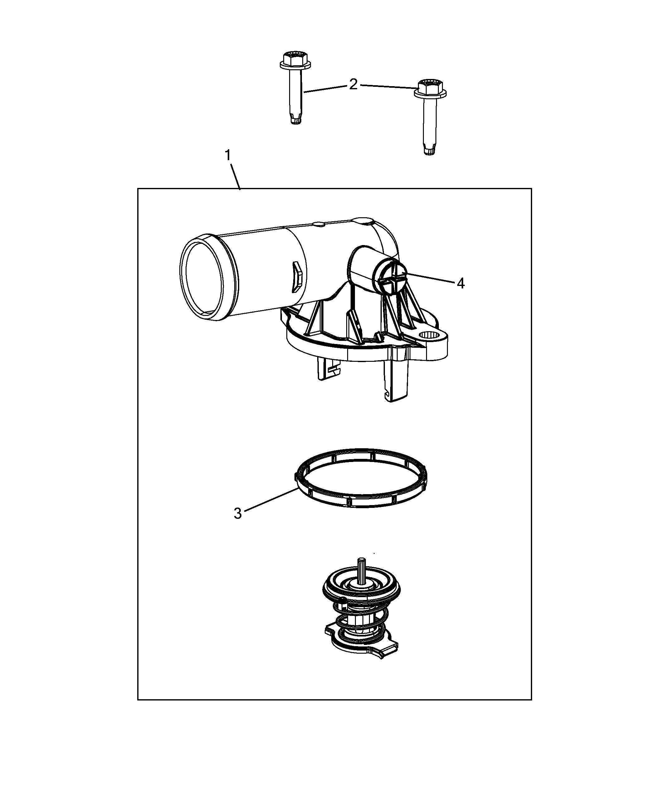 10402-020 THERMOSTAT AND WATER PIPES