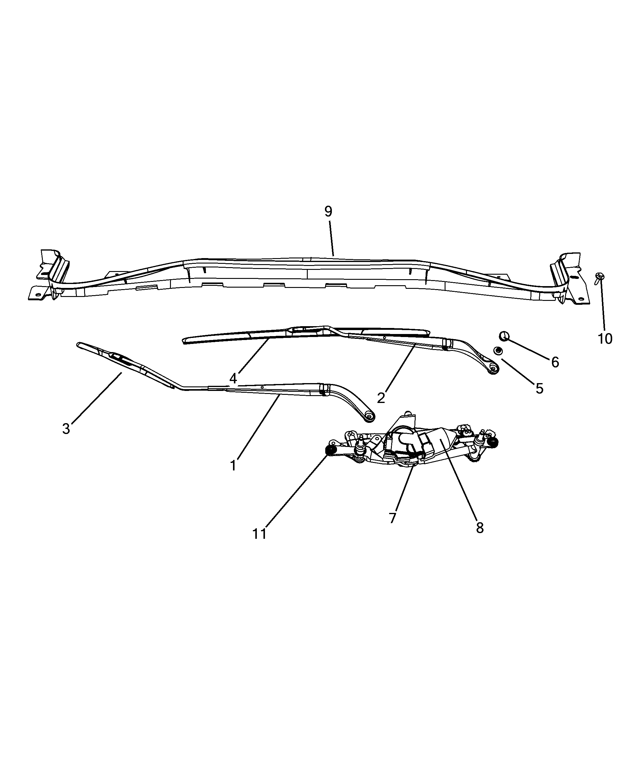 55514-010 WIPERS - ARM, BRUSHES AND MOTOR