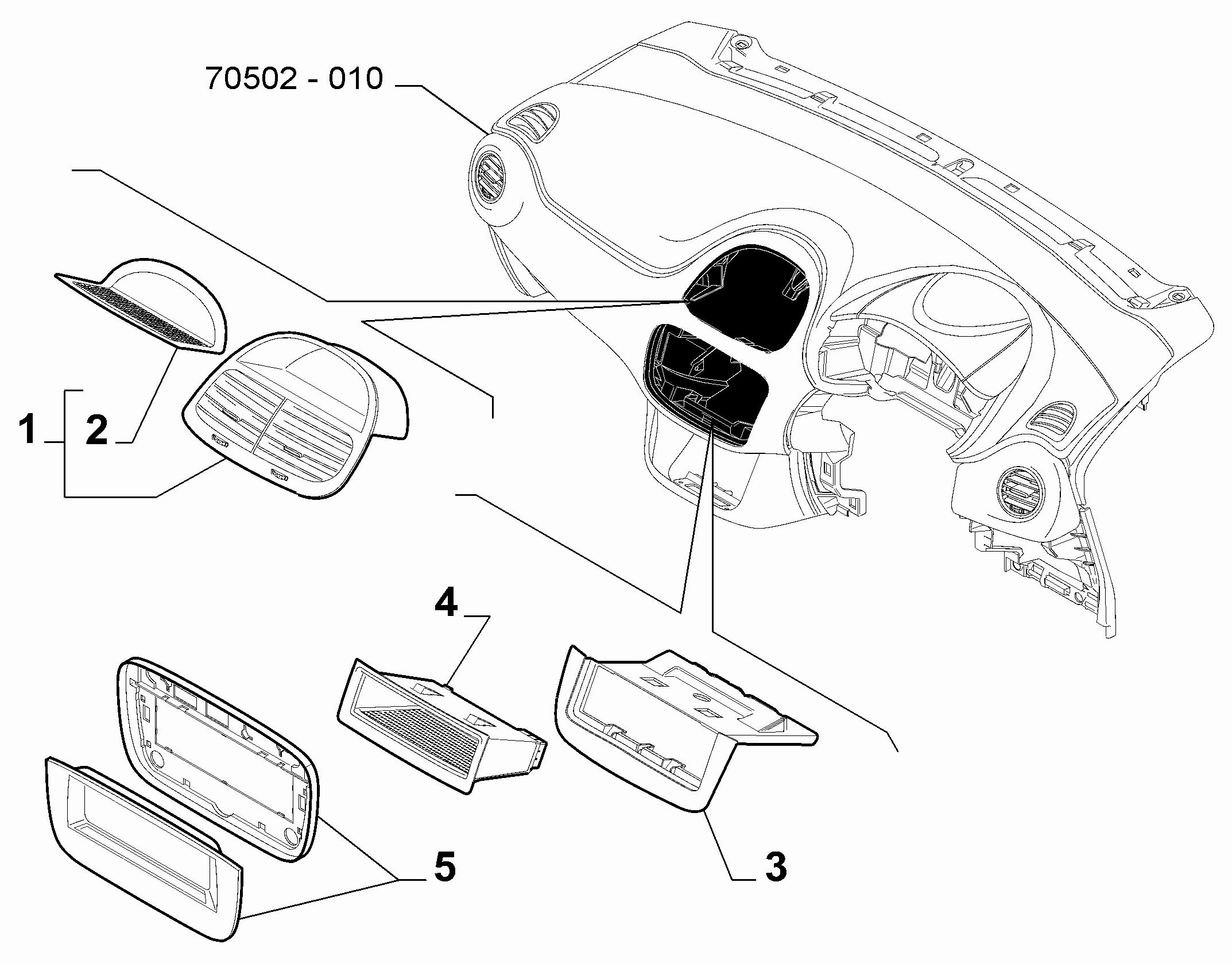 70502-020 DASHBOARD INSTRUMENT HOLDER DIALS