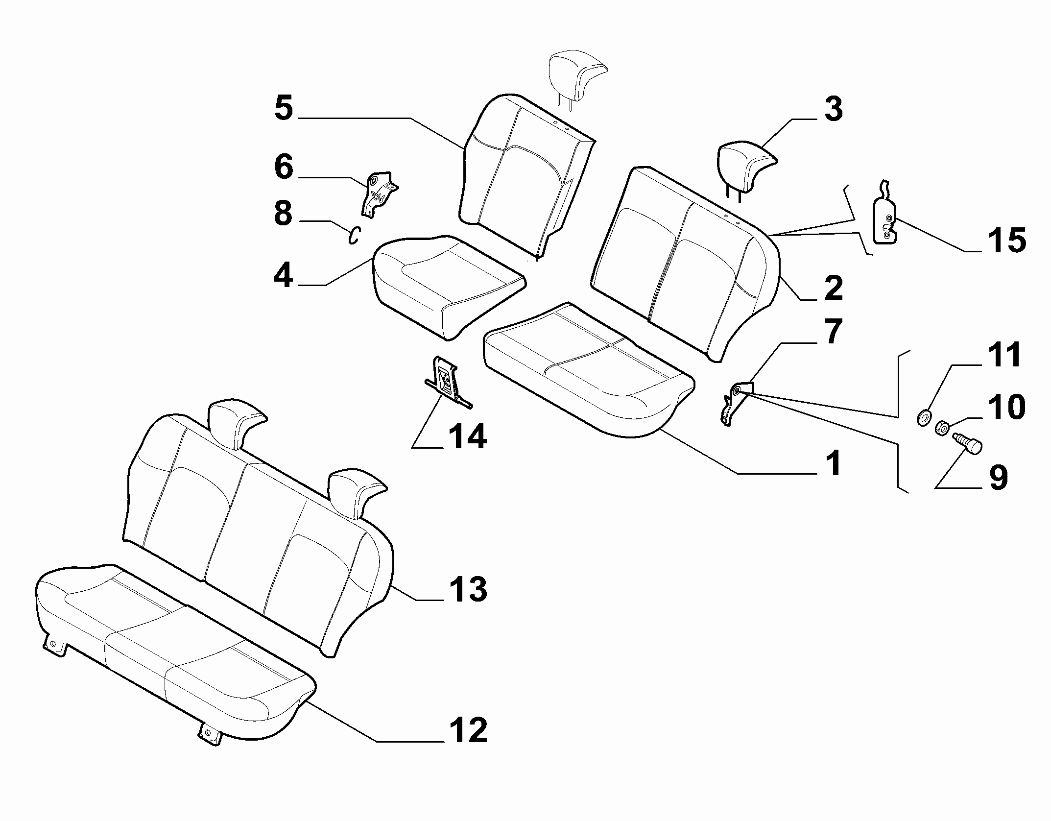 70613/00 REAR SEAT 