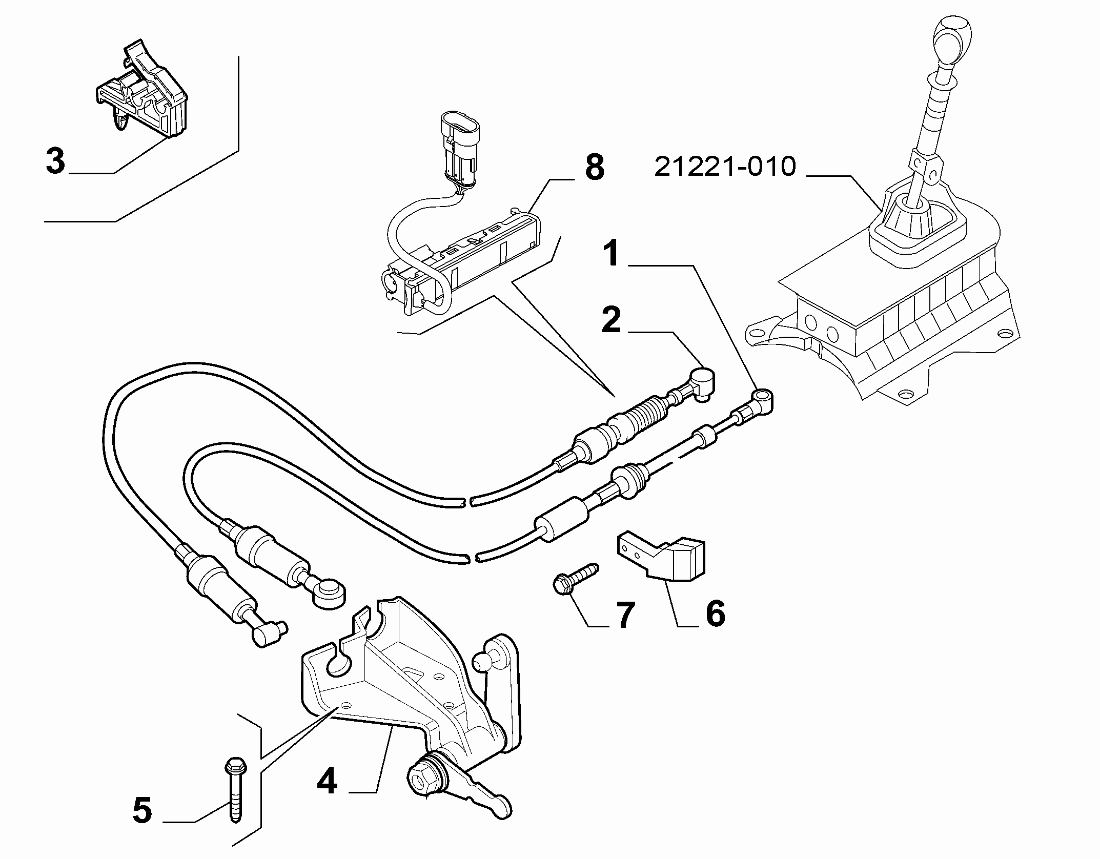 21221-020 GEAR STICK FLEX SHAFT
