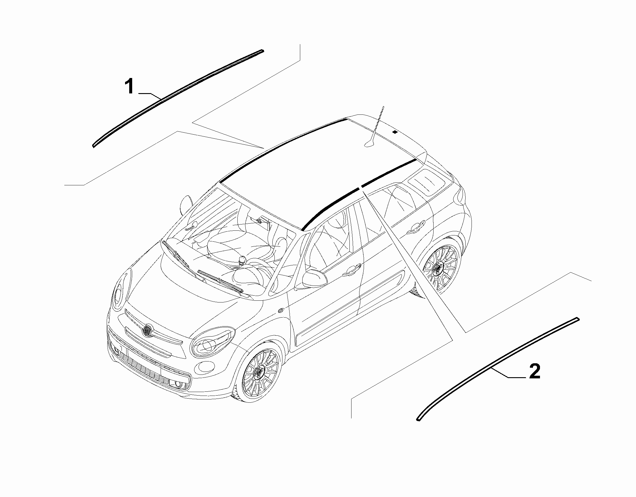 70712-030 OUTER MOULDINGS, ROOF AREA