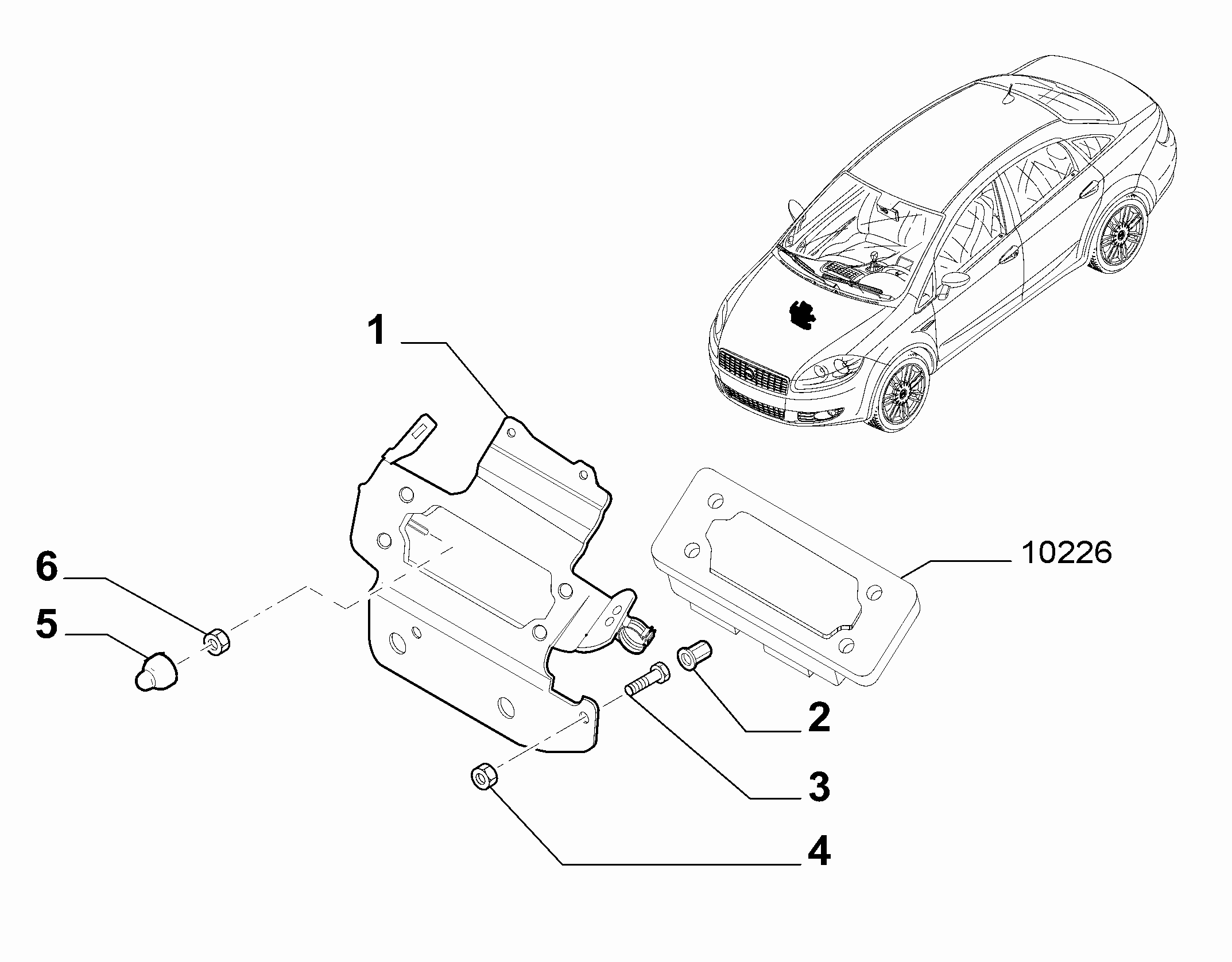 10225-020 INJECTION ECU AND ENGINE HARNESS FASTENERS