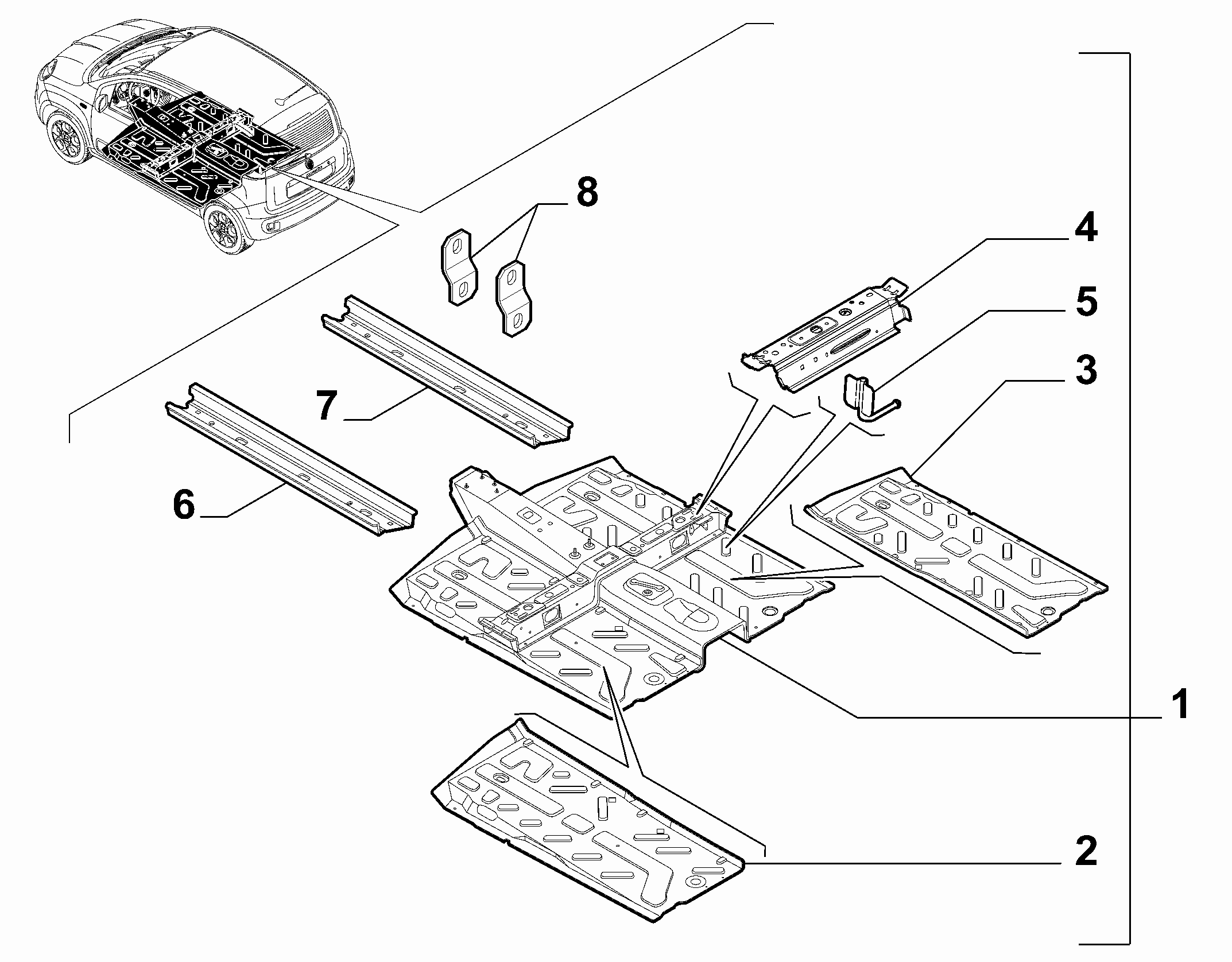 70006-010 CENTRAL FLOOR PANEL