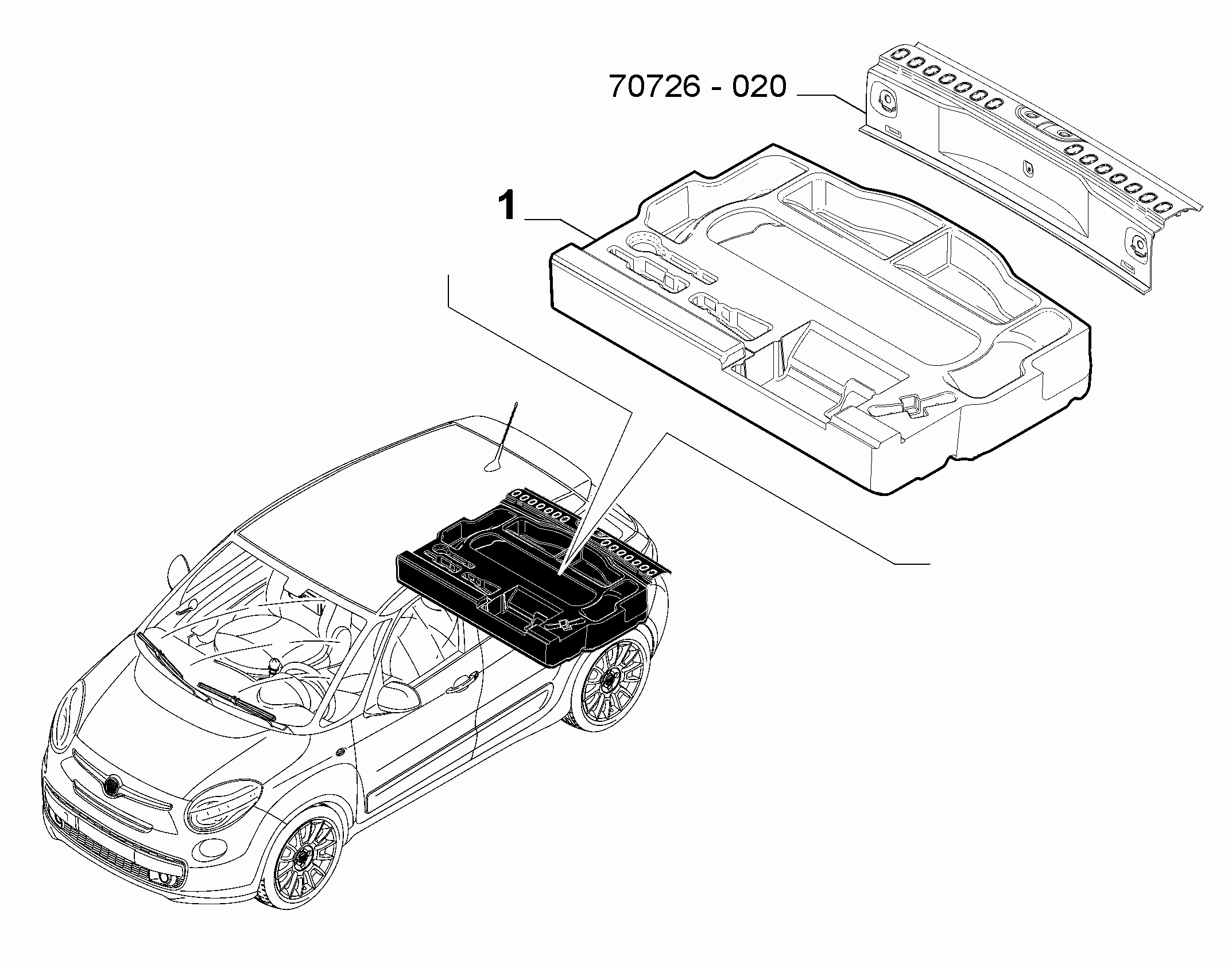 70526-040 COVER ACCESSORIES FOR INSIDE LUGGAGE SPACE
